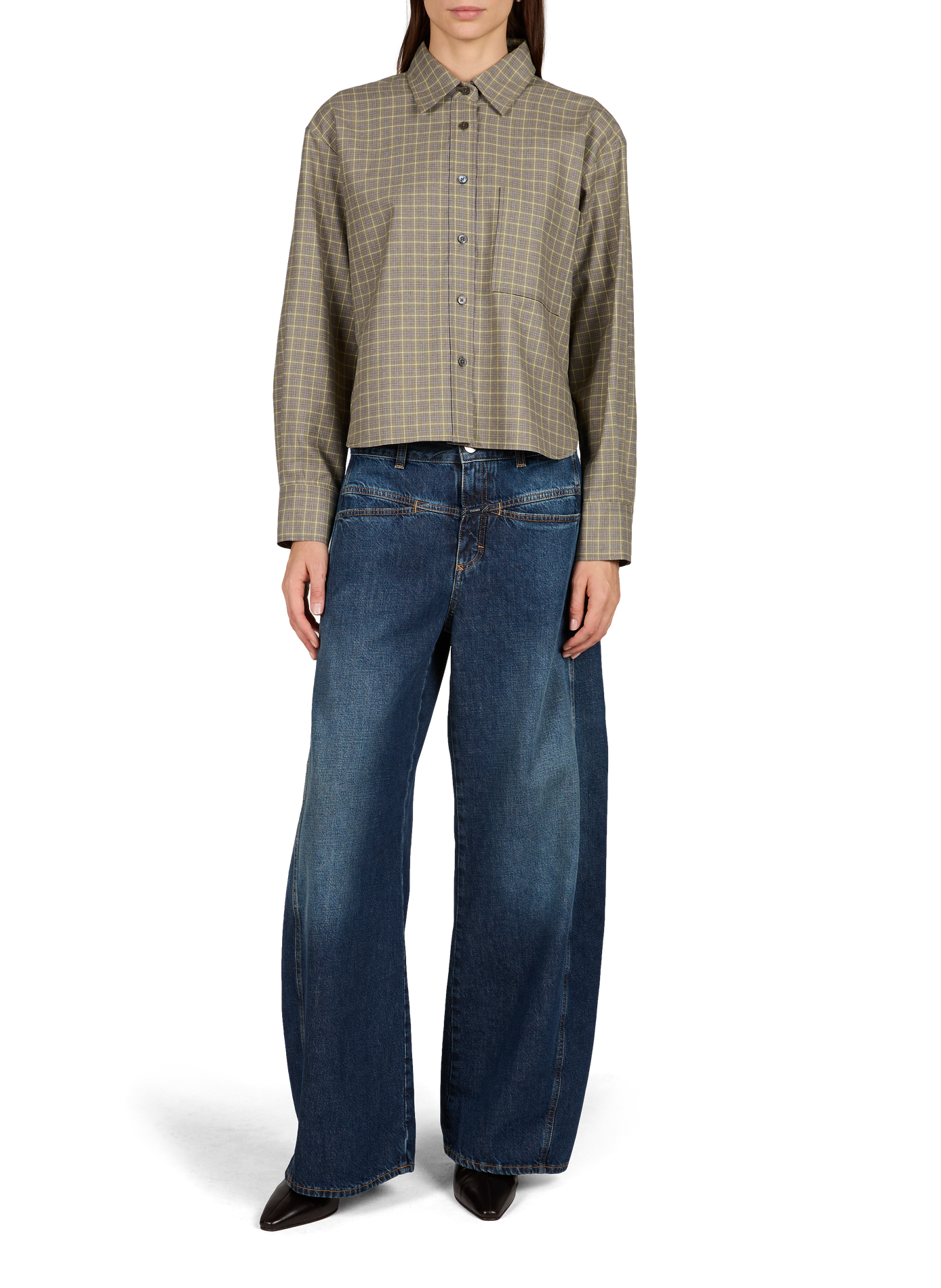 Wide-leg Tori-X jeans in cotton denim. CLOSED Blue