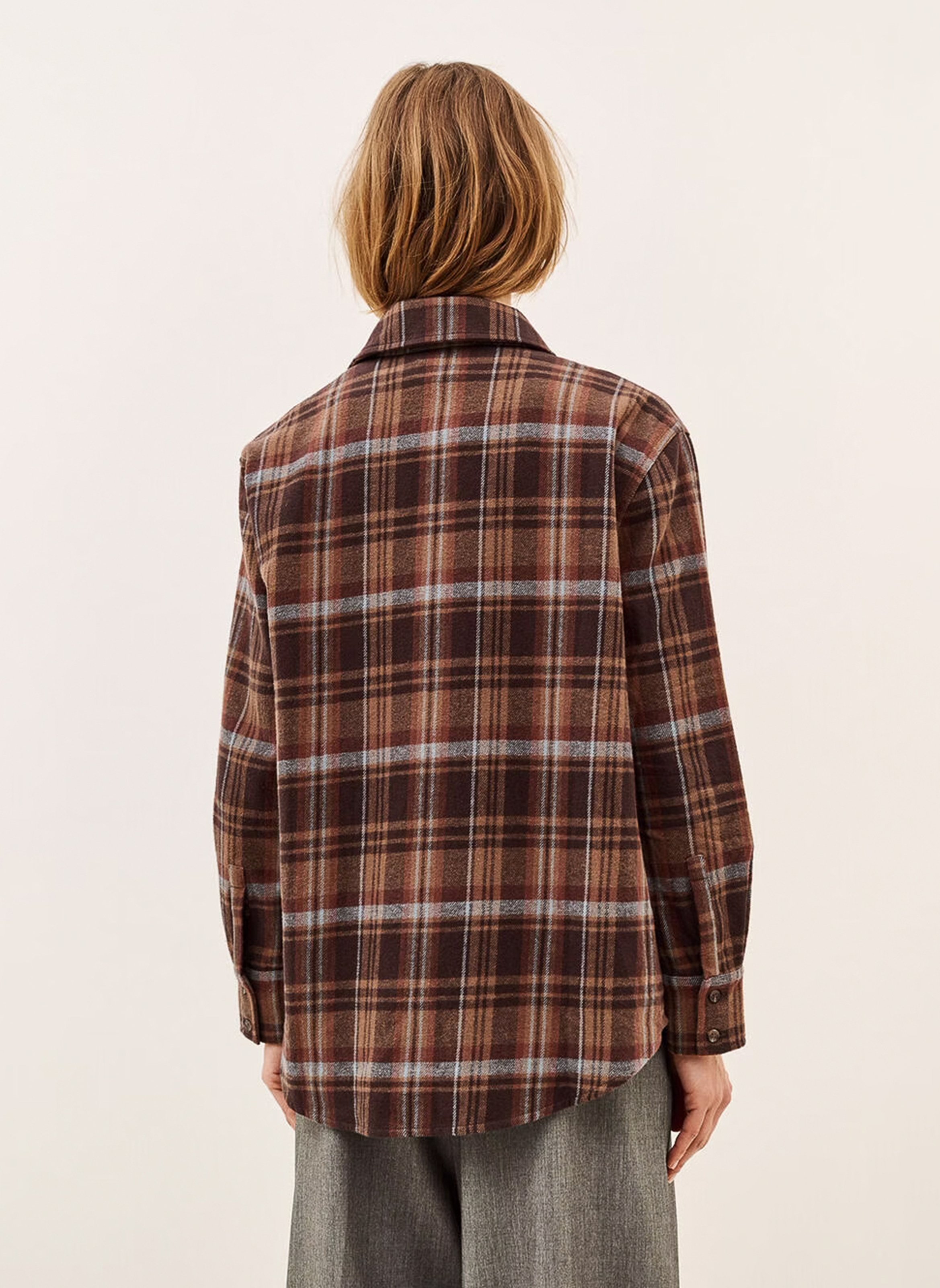 Chemise droite à carreaux en coton roxea BA&SH Bruin