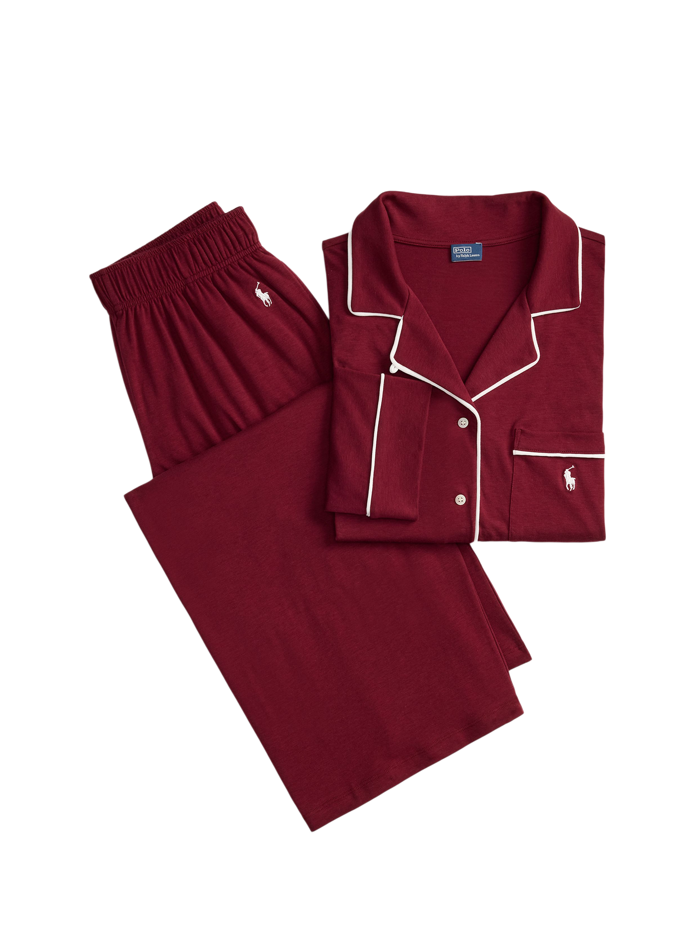 Ensemble de pyjama uni en coton mélangé POLO RALPH LAUREN Rouge