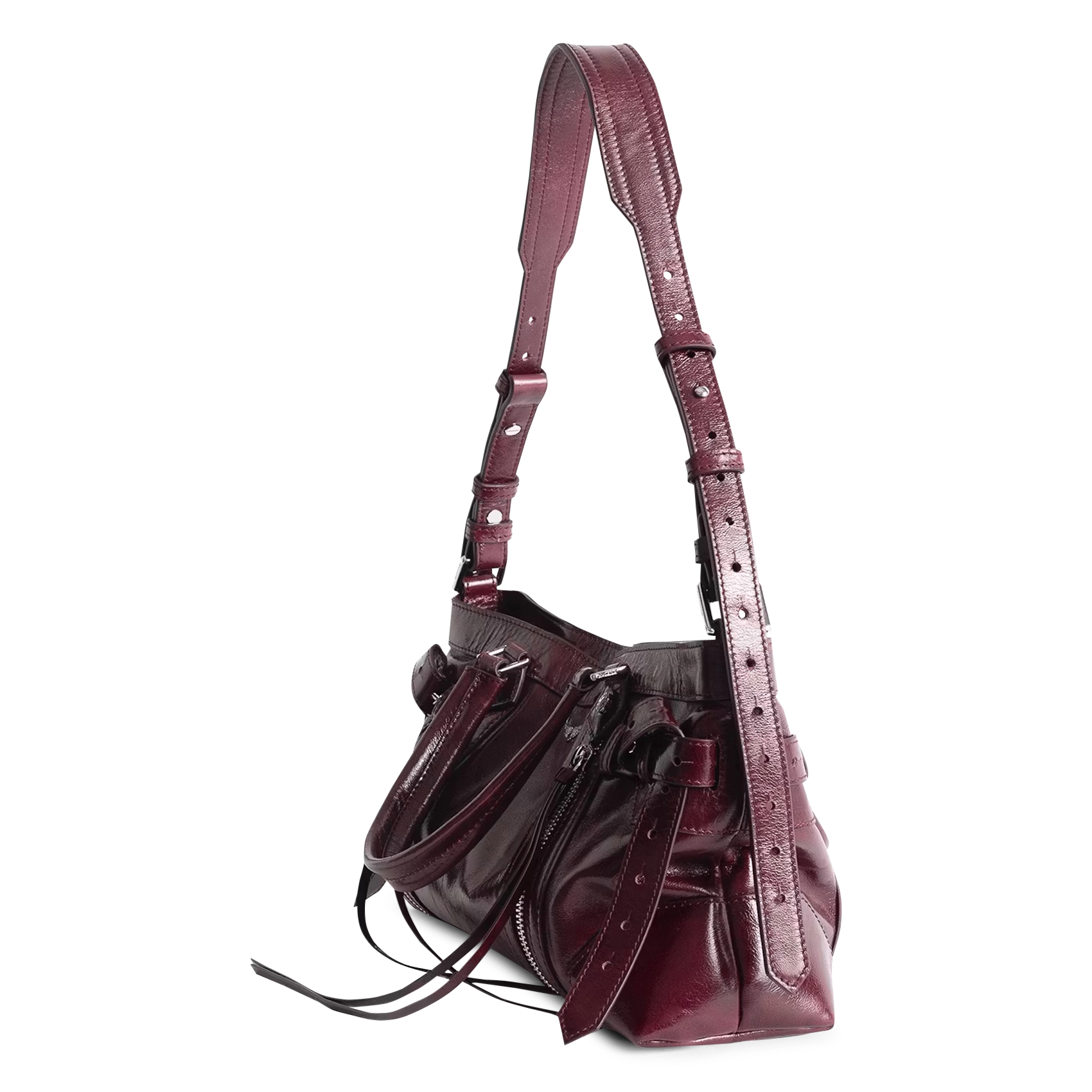 T-shirt-sleutelhanger van leer keyring ZADIG&VOLTAIRE Paars