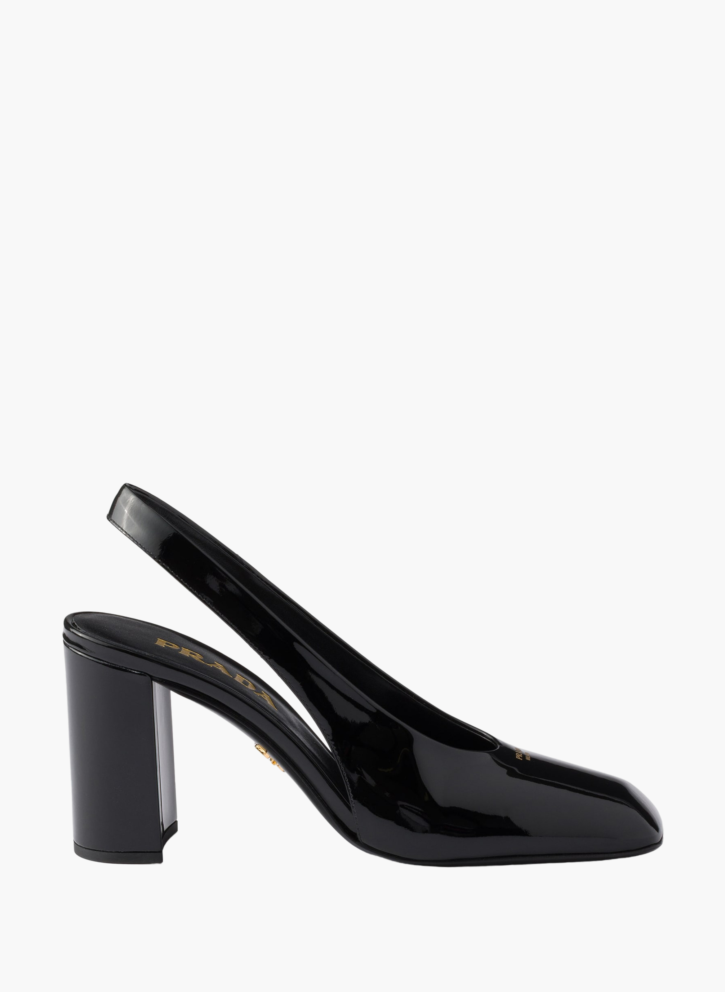 Escarpins à bride arrière en cuir verni PRADA Noir