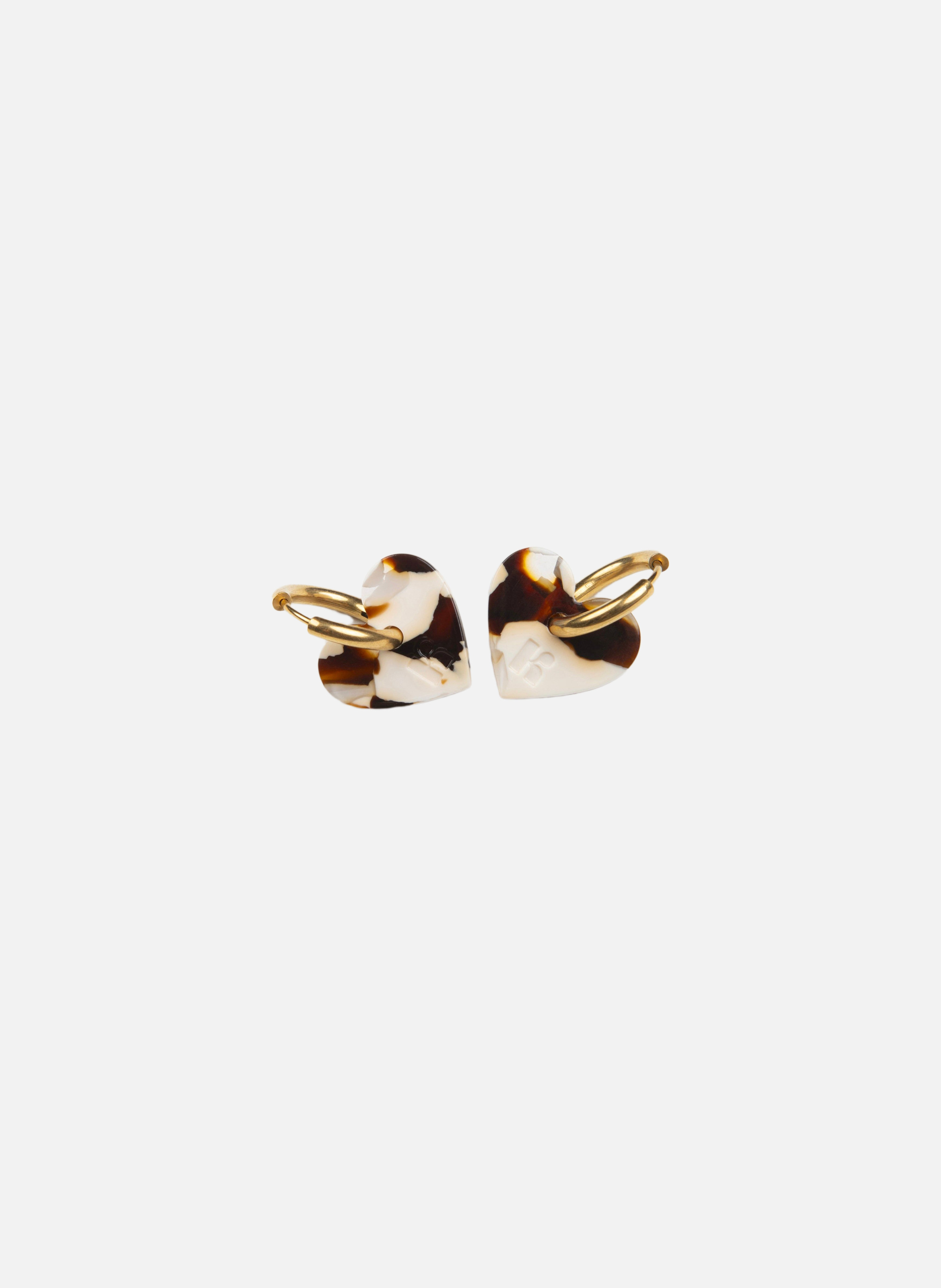 Boucles d'oreilles lova lova avec anneaux en acier inoxydable doré  Latte