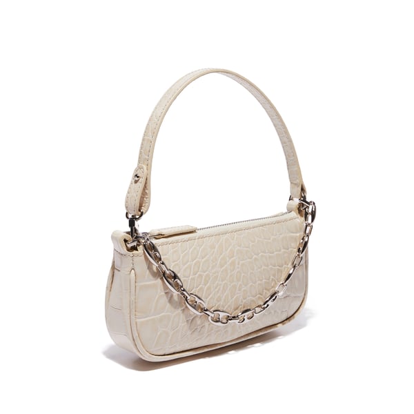Sac baguette Mini Rachel en cuir embossé crocodile