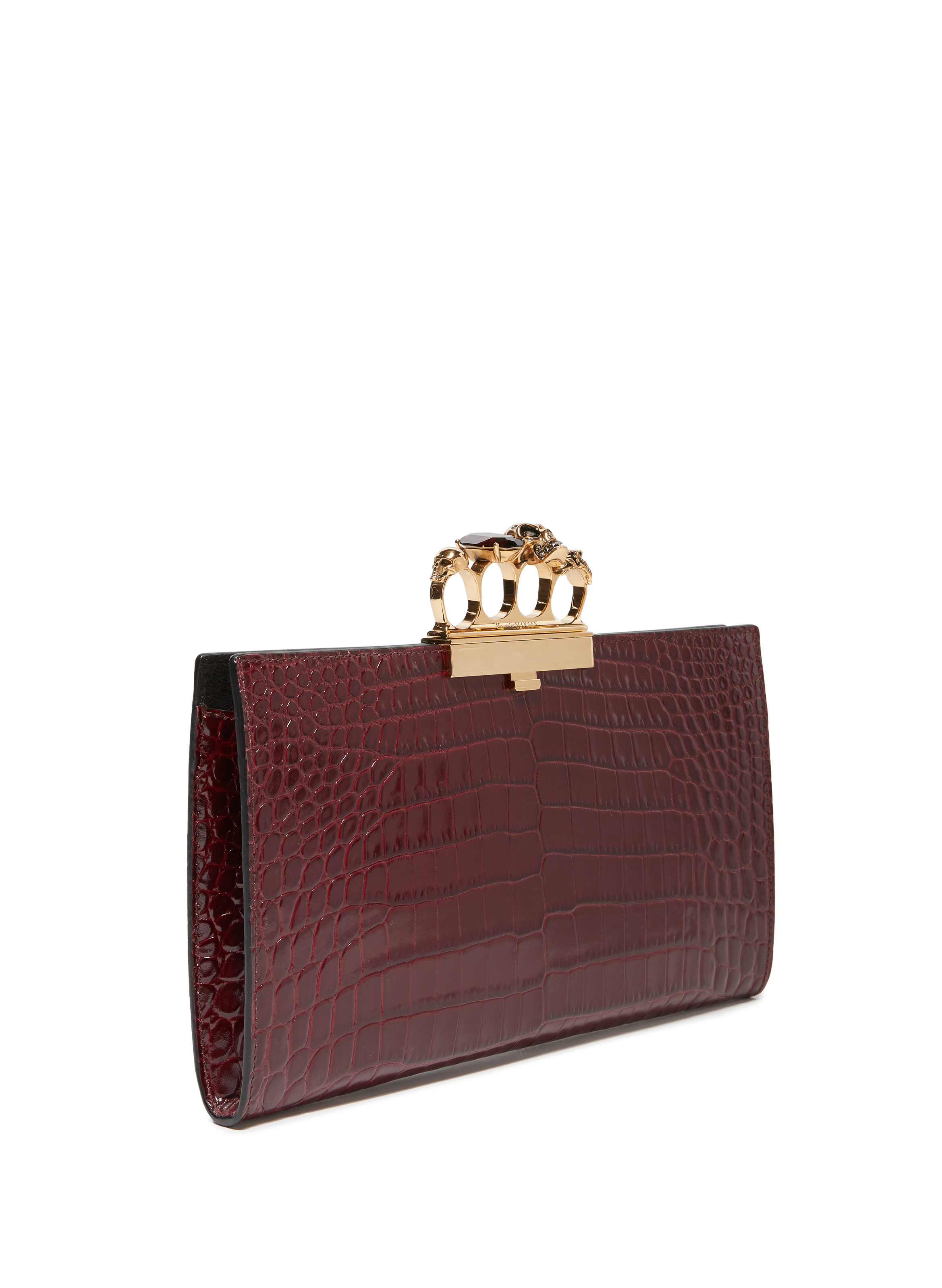 Pochette Skull Four Ring en cuir