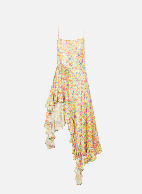 فستان غير متماثل من بائع الزهور متعدد الألوانCOLLINA STRADA 