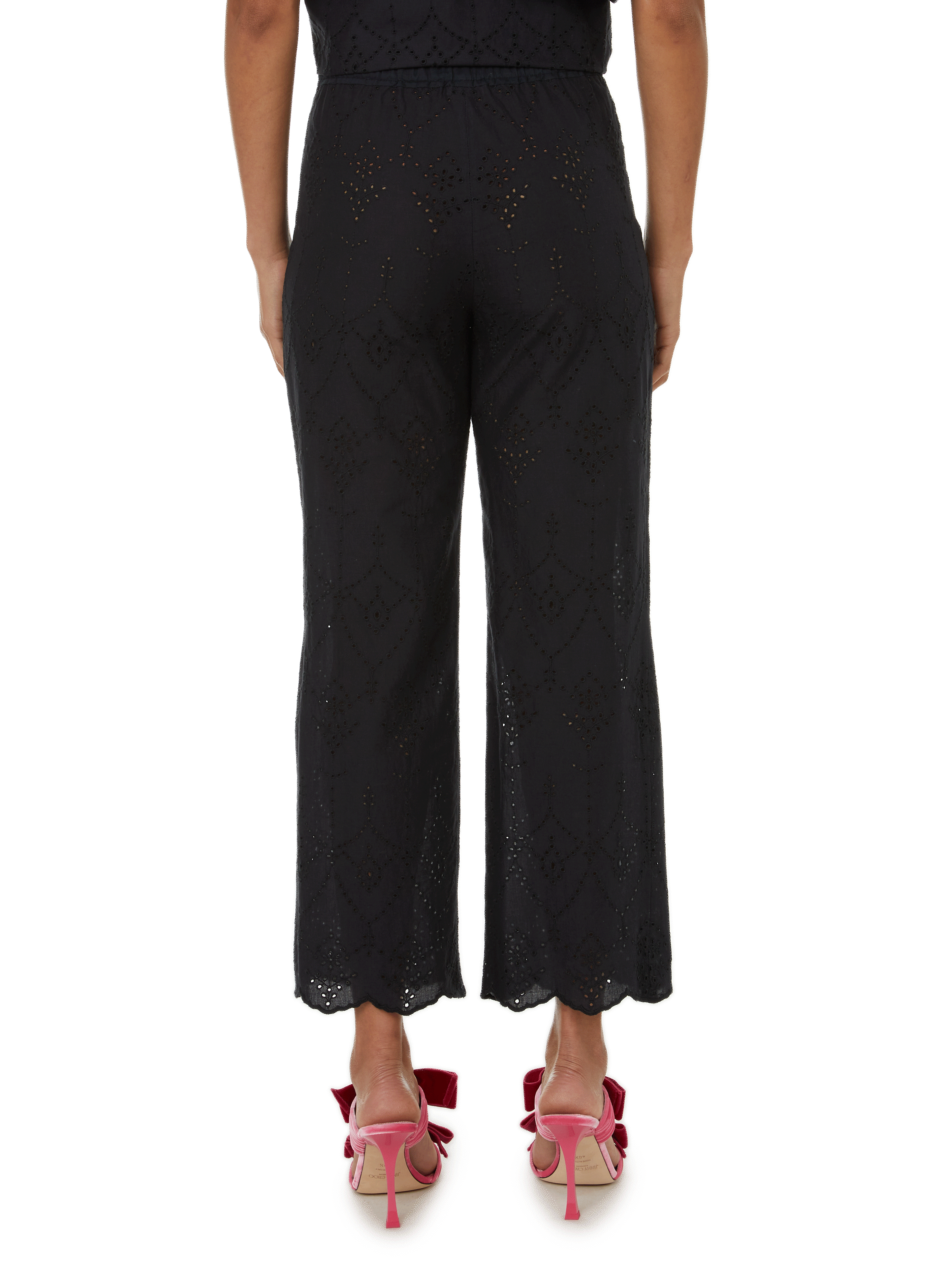 Pantalon en broderie anglaise ROSEANNA Noir