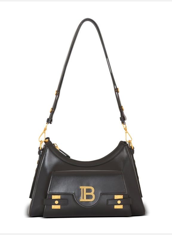 Sac b-buzz hobo en cuir de veau Noir by BALMAIN BALMAIN Sac b-buzz hobo en cuir de veau Noir