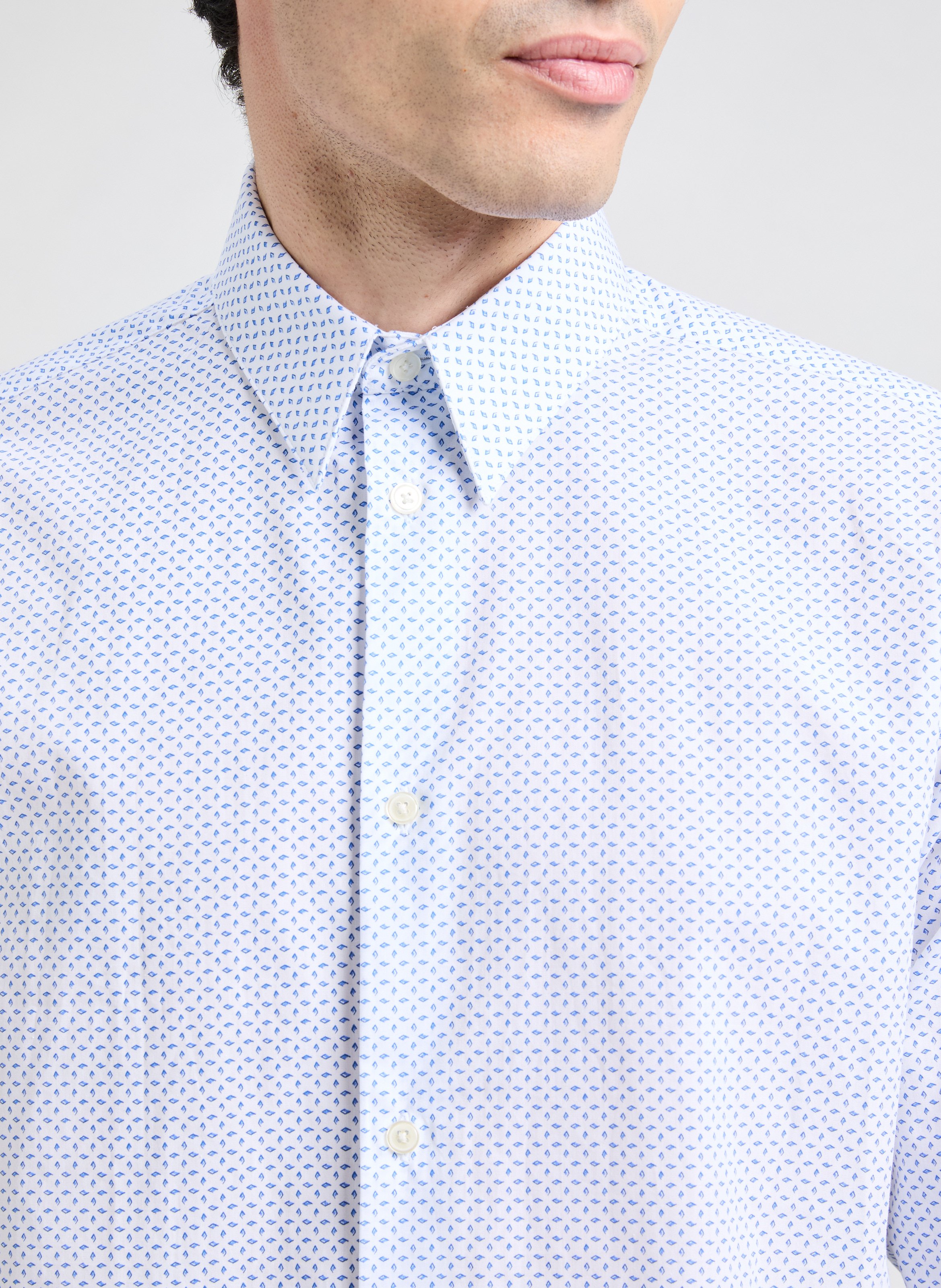 Straight shirt with Fasseti pattern AU PRINTEMPS PARIS Blue