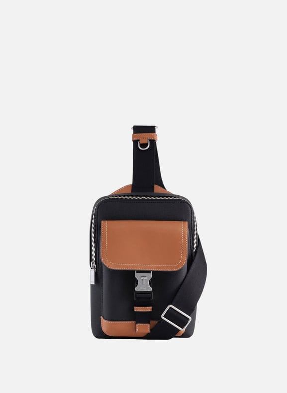 Sacoche sling maurice en toile enduite Noir by LE TANNEUR LE TANNEUR Sacoche sling maurice en toile enduite Noir