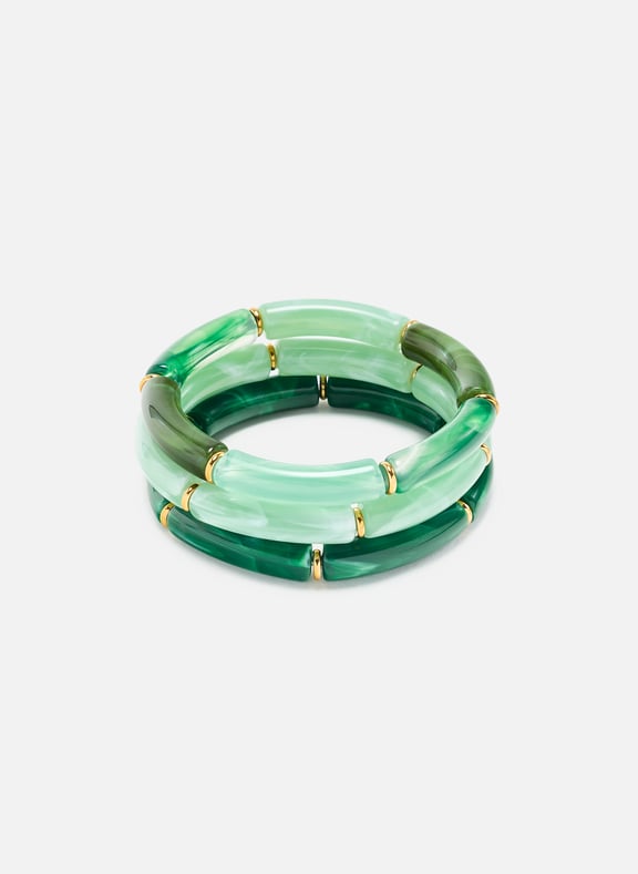 Set de bracelets en résine Vert by AU PRINTEMPS PARIS AU PRINTEMPS PARIS Set de bracelets en résine Vert