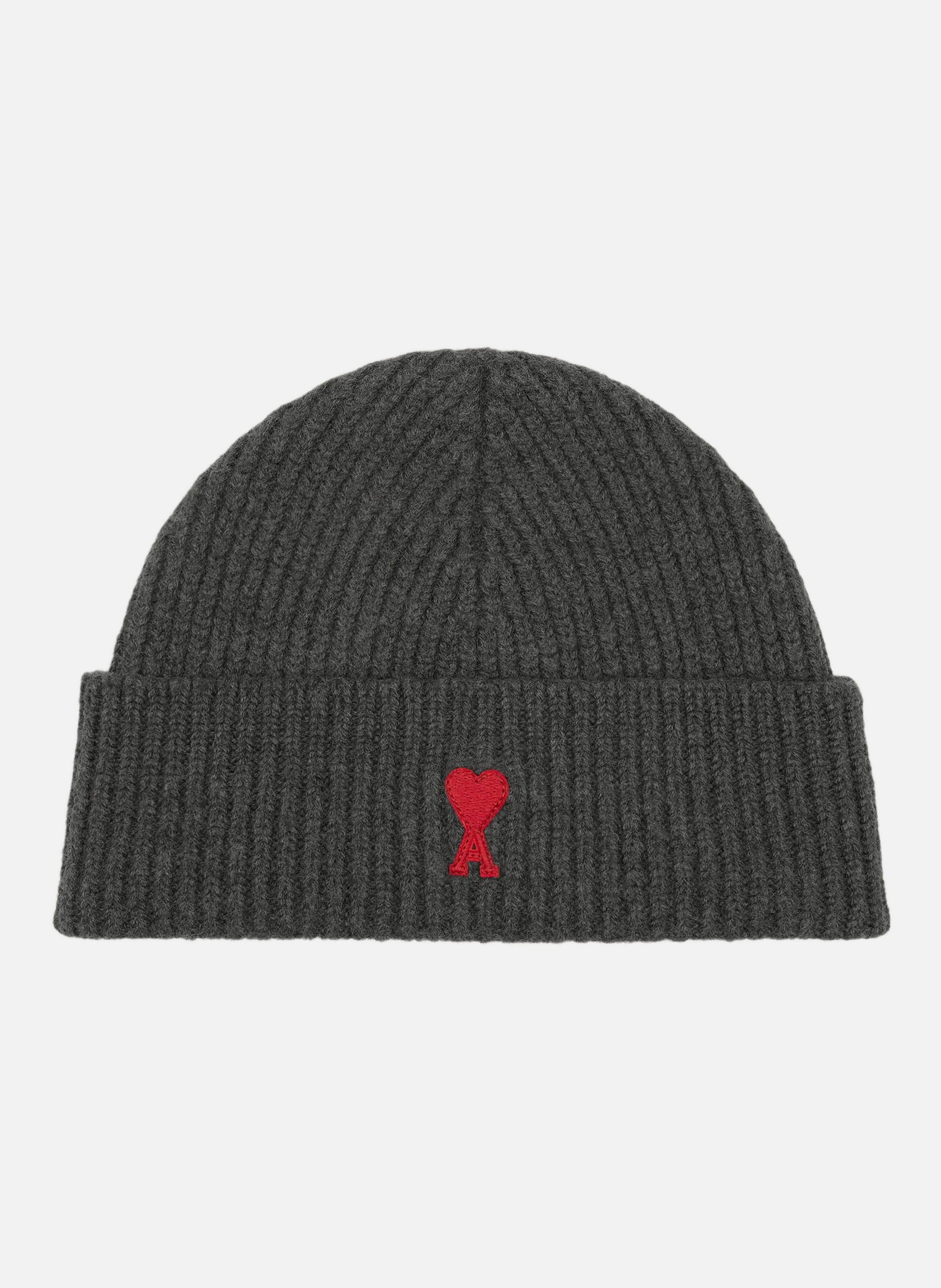 Bonnet ami de coeur rouge unisexe AMI PARIS Gris