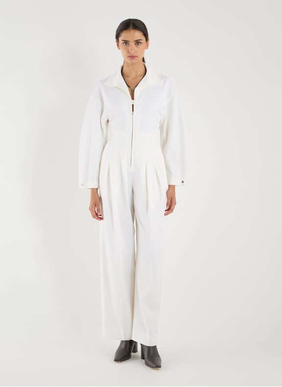 Mixed wool jumpsuit Beige by VICTORIA BECKHAM VICTORIA BECKHAM Mixed wool jumpsuit Beige