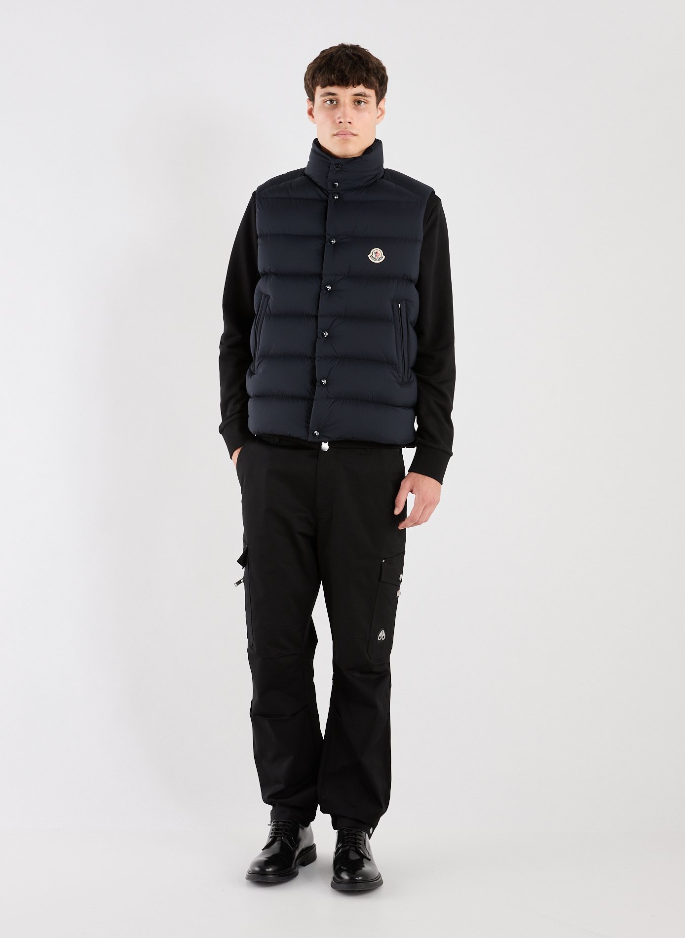Leather gilet MONCLER Blue