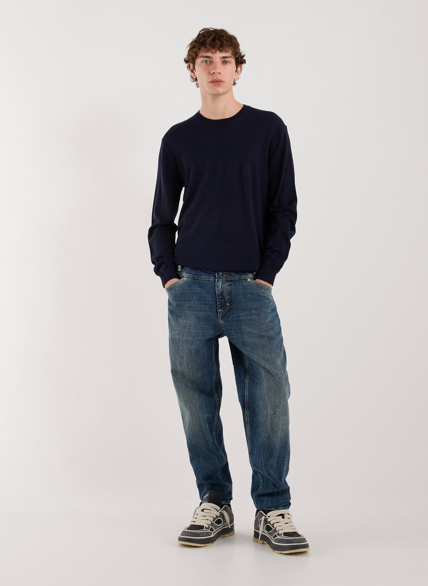 Pull à col rond en laine CLOSED Bleu