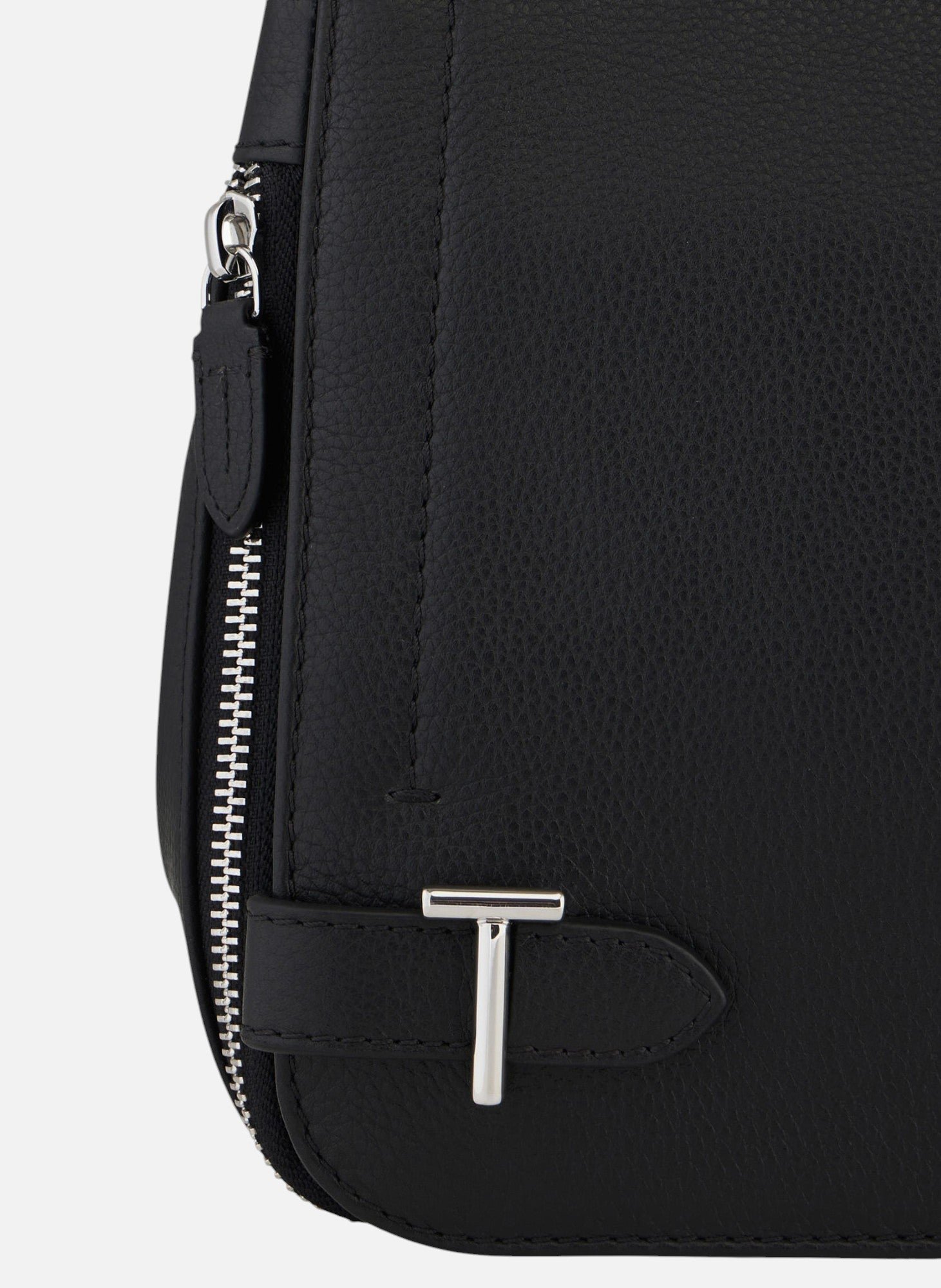 Sac bandoulière moyen modèle Simone en cuir grainé LE TANNEUR Noir