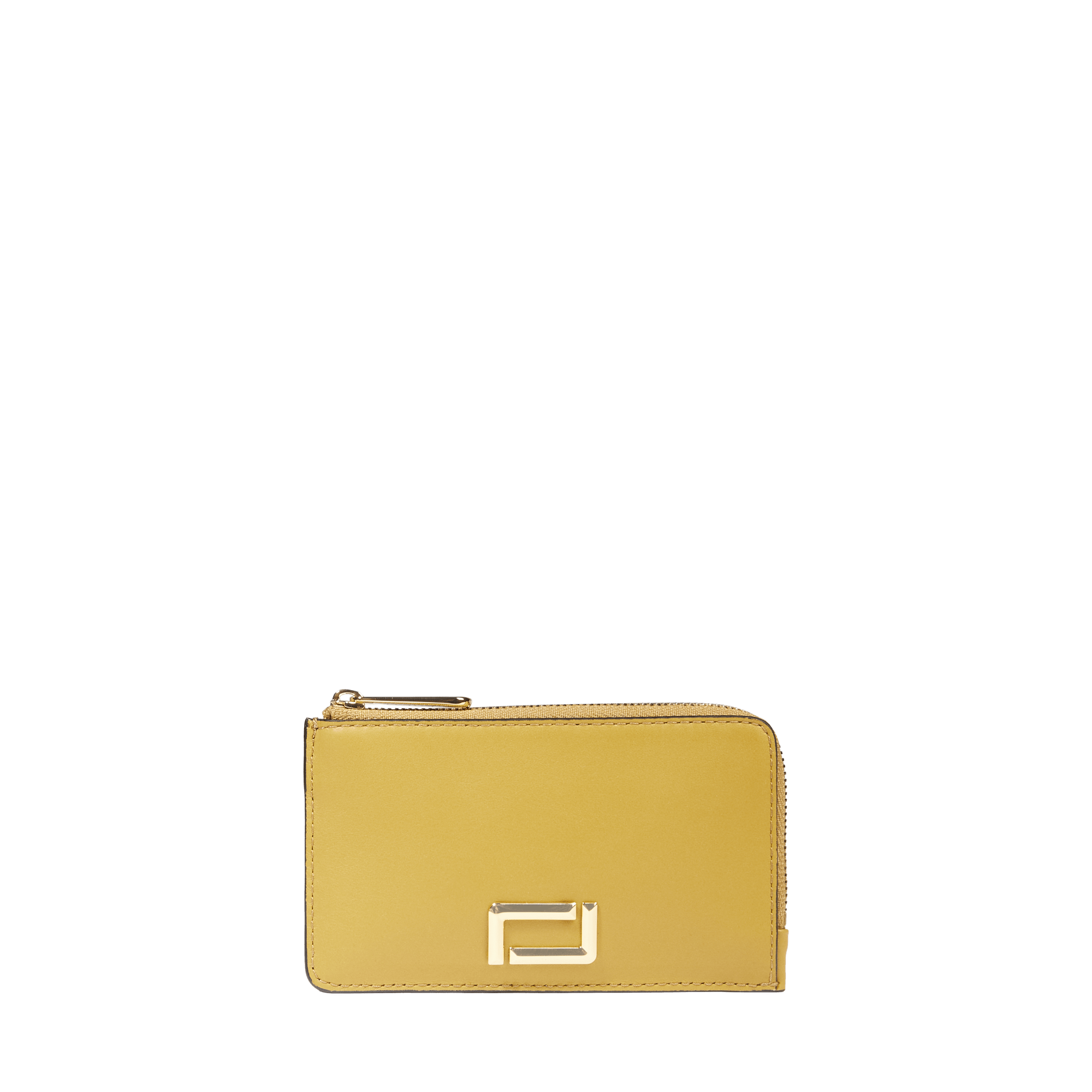 LANCEL Porte-cartes zippé angèle de lancel en cuir Jaune