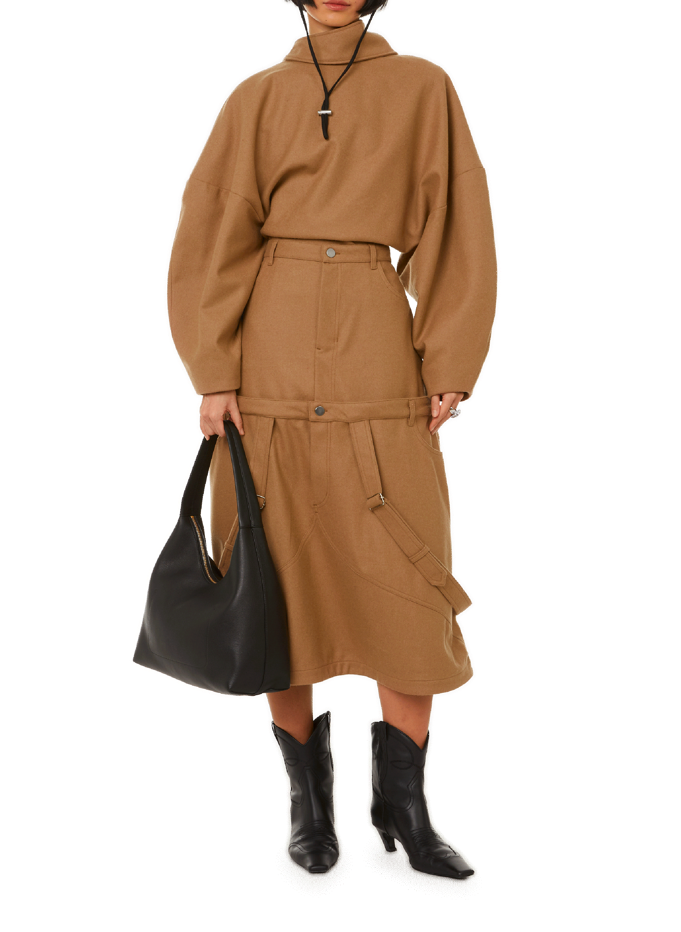 Wool midi skirt WEINSANTO Beige