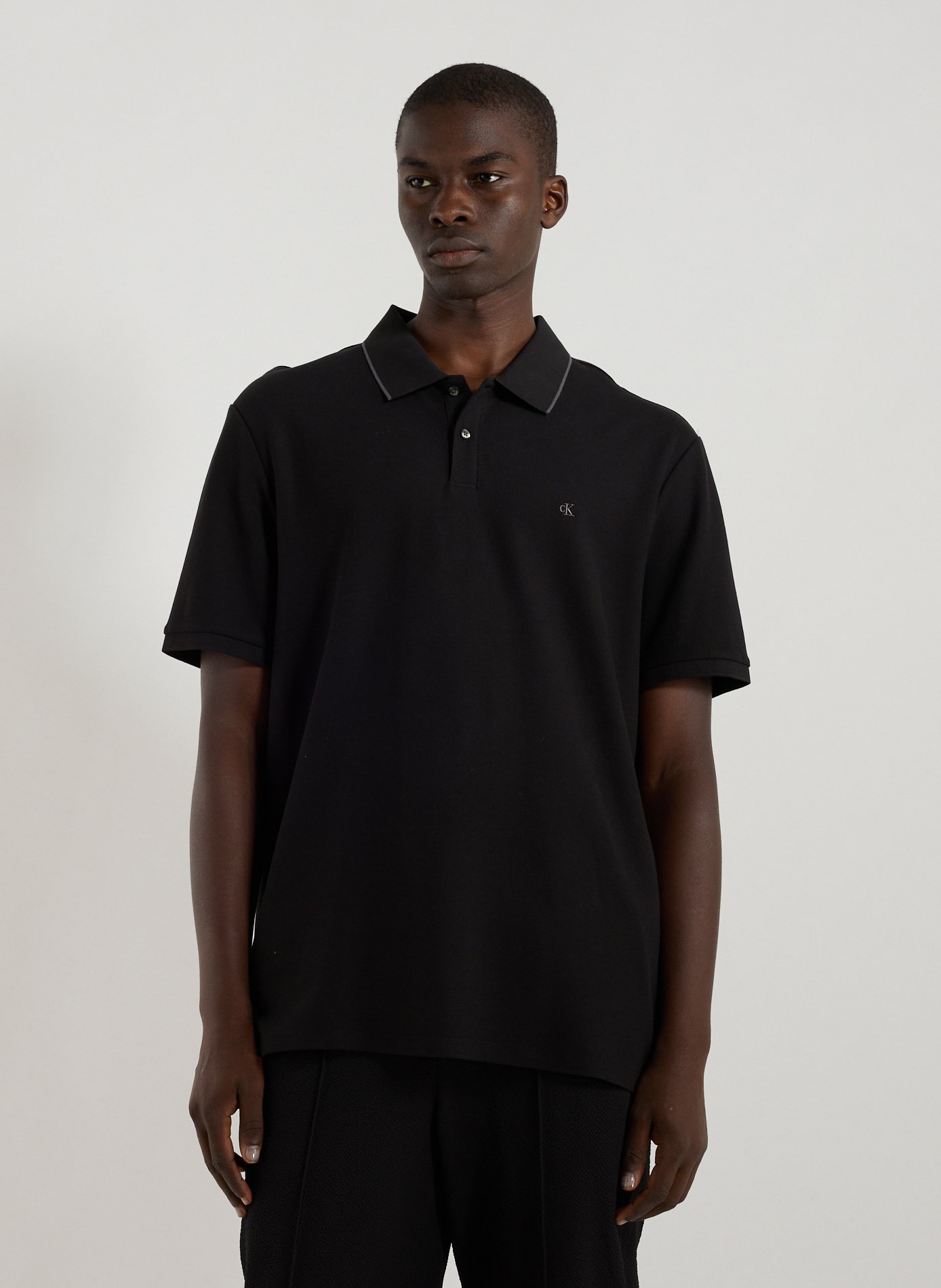 CALVIN KLEIN  Cotton polo shirt  Black
