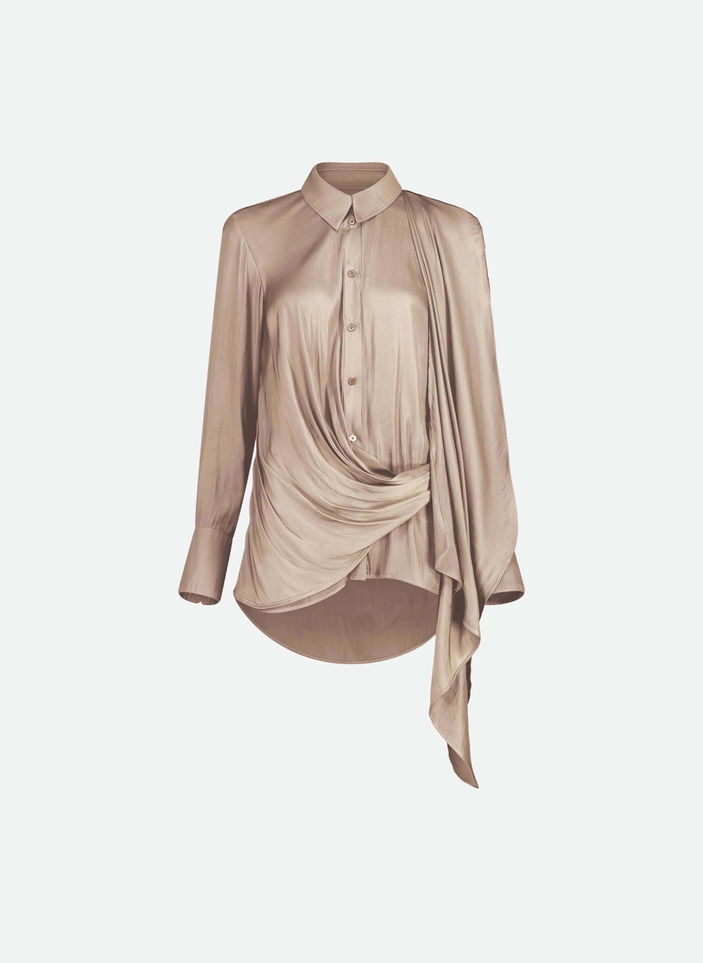 Chemise drapée et nouée VAILLANT Beige