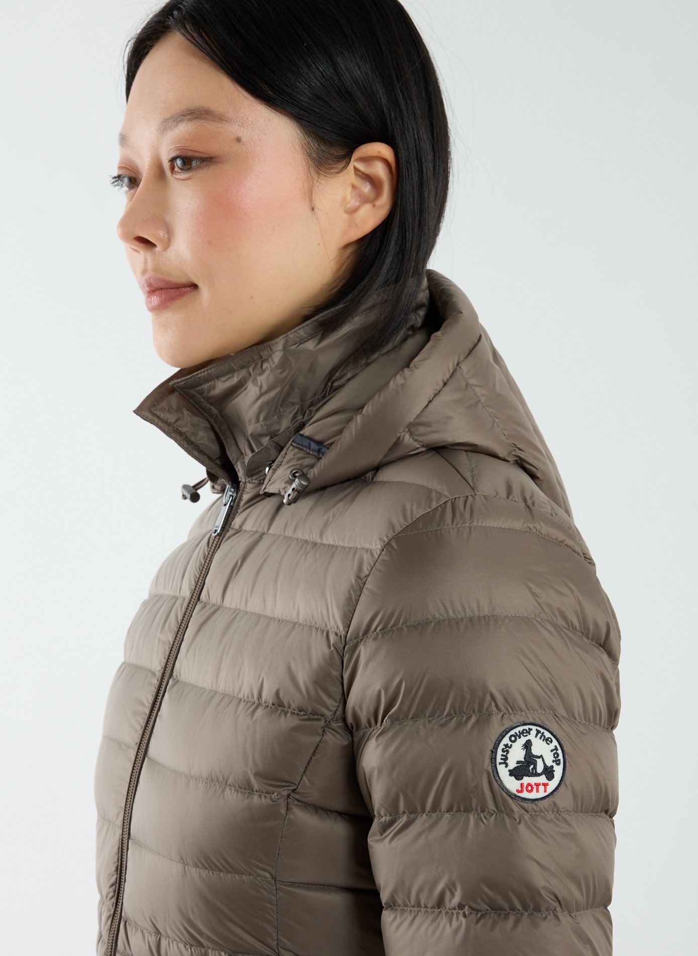 Long padded down jacket JOTT Grey
