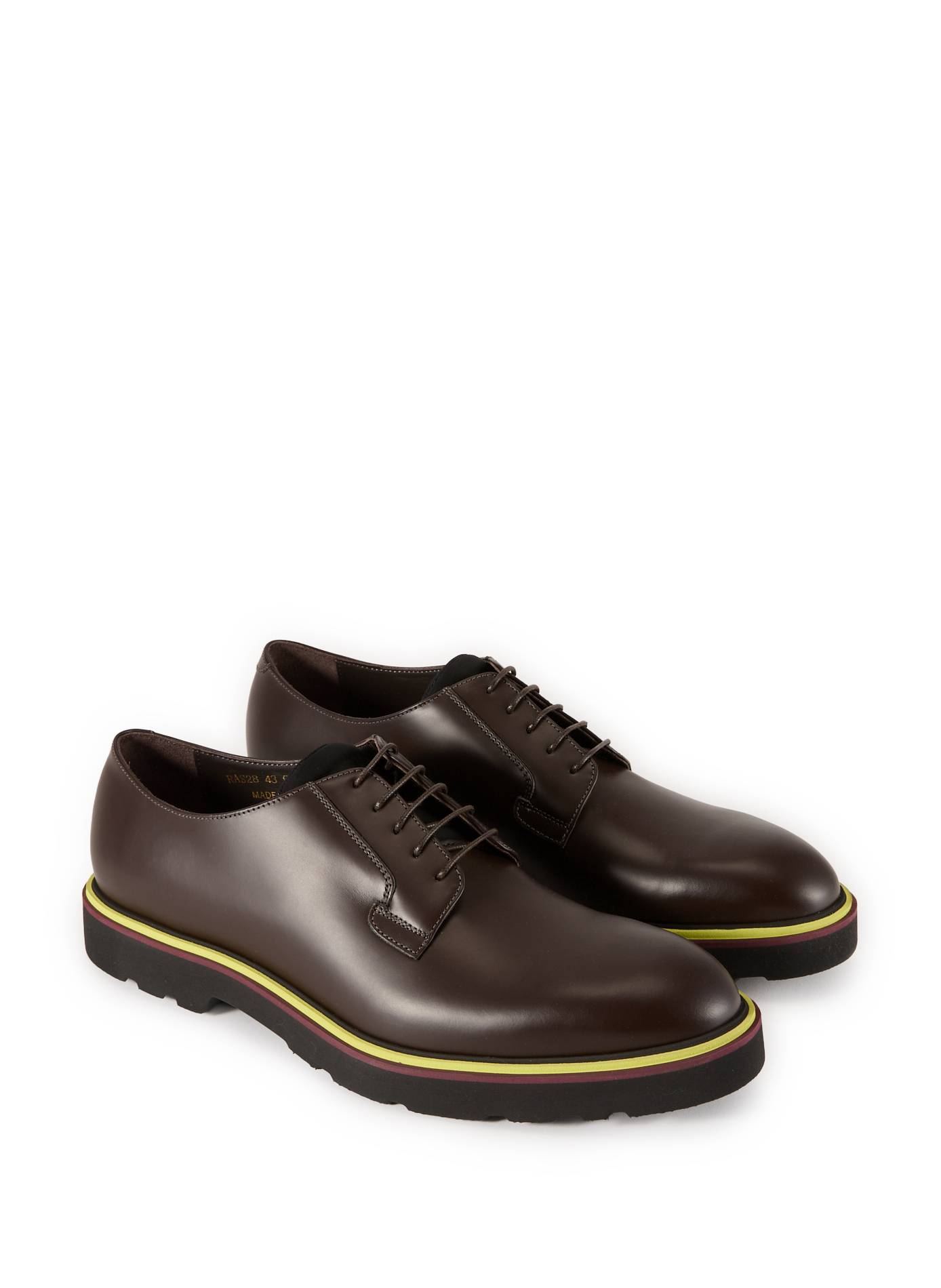 Derbies Ras en cuir lisse PAUL SMITH Marron
