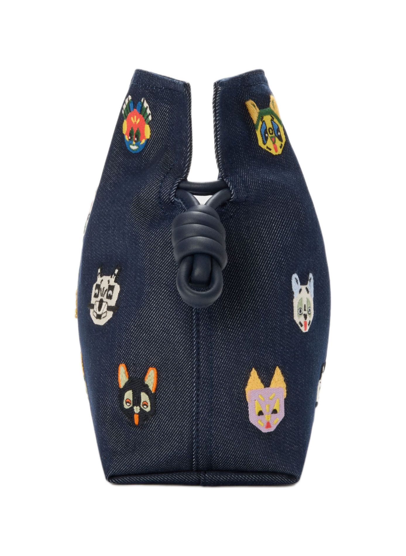 LOEWE x Louis Wain - Flamenco clutch moyen Cats en denim brodé LOEWE Bleu
