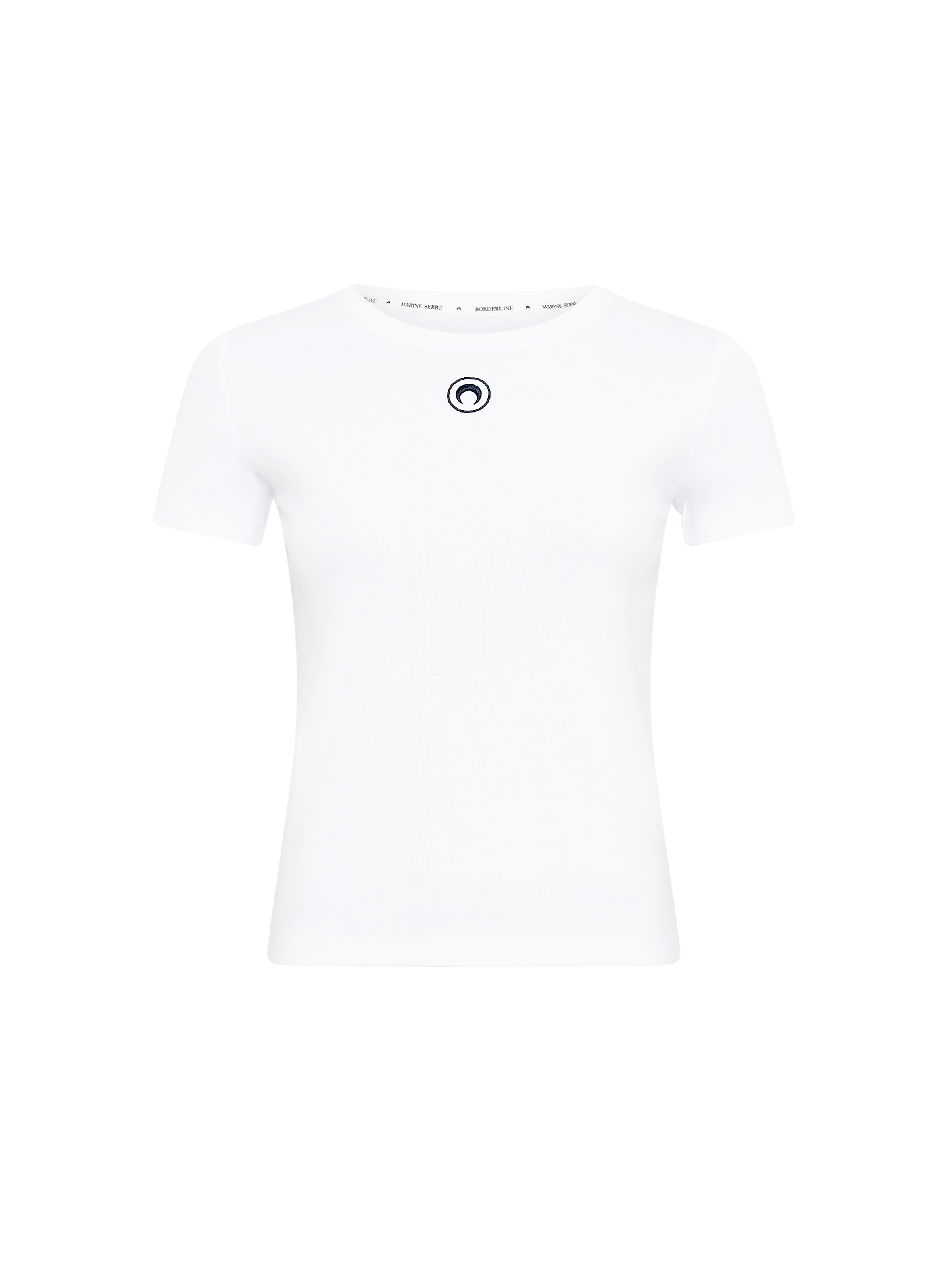 T-shirt logo moon en jersey côtelé baby fit MARINE SERRE Blanc