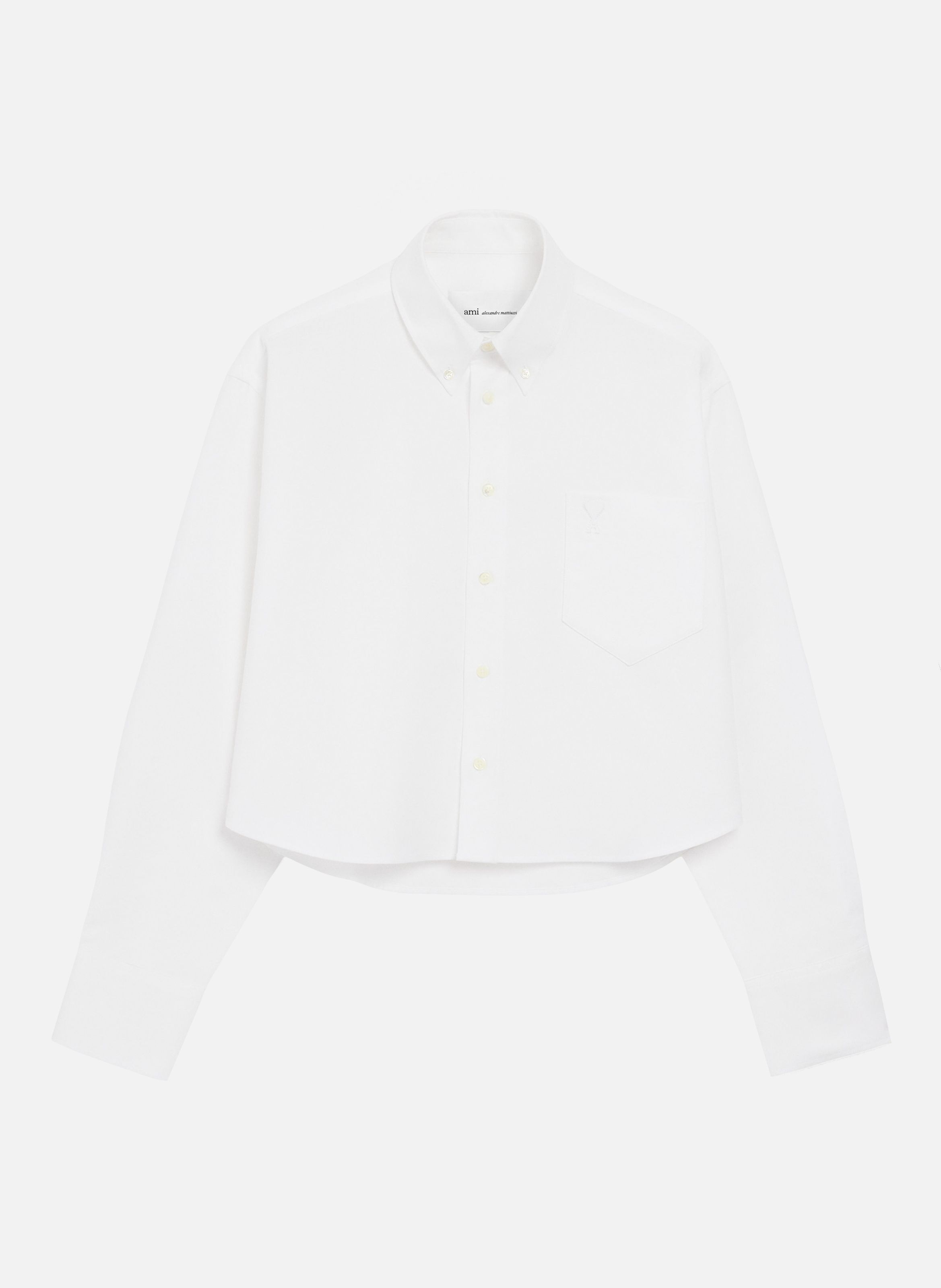 Chemise Croppée Oversize Ami De Coeur En Coton AMI PARIS Blanc