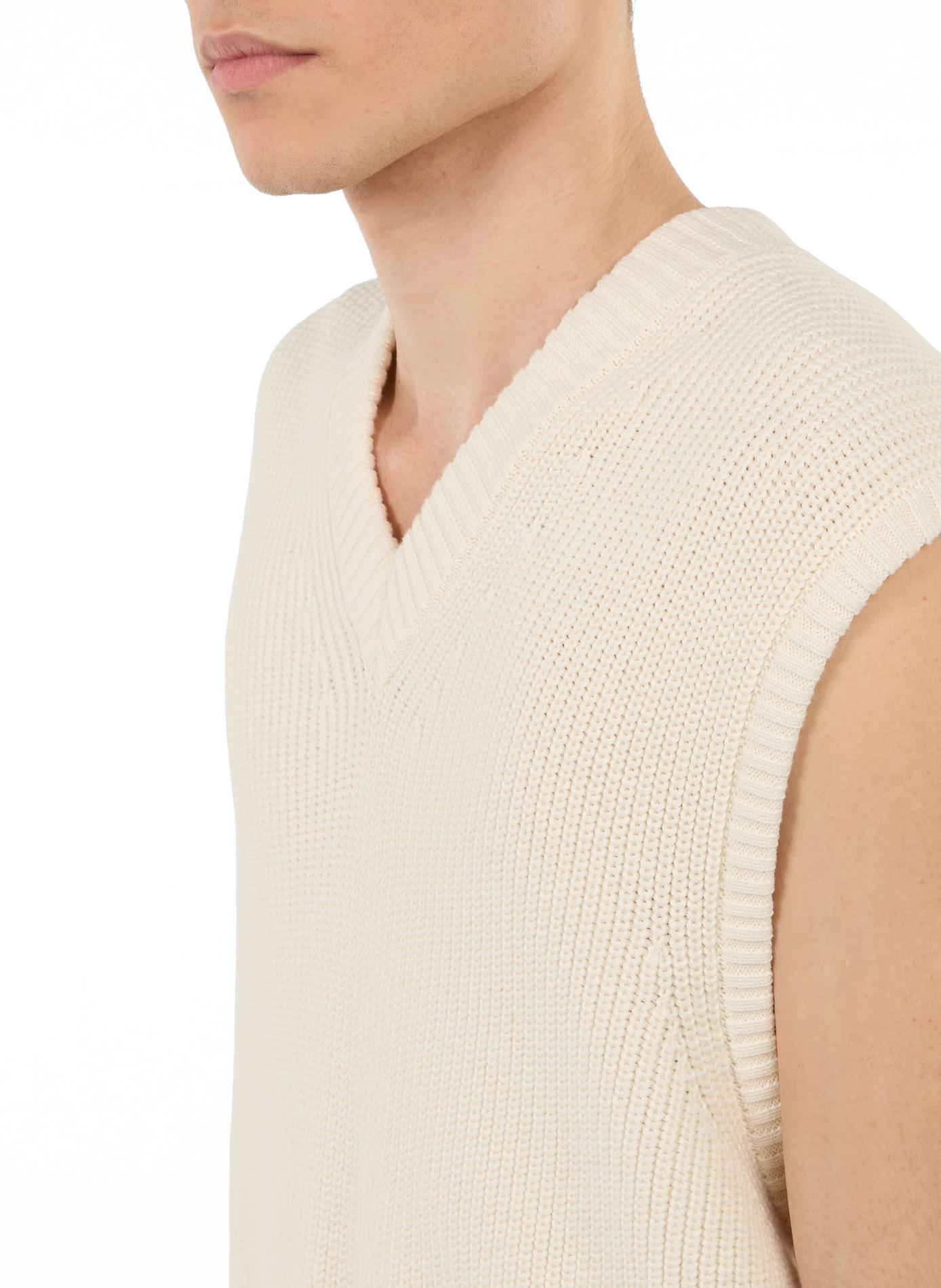 Hold sleeveless cotton knit vest SAISON 1865 Beige