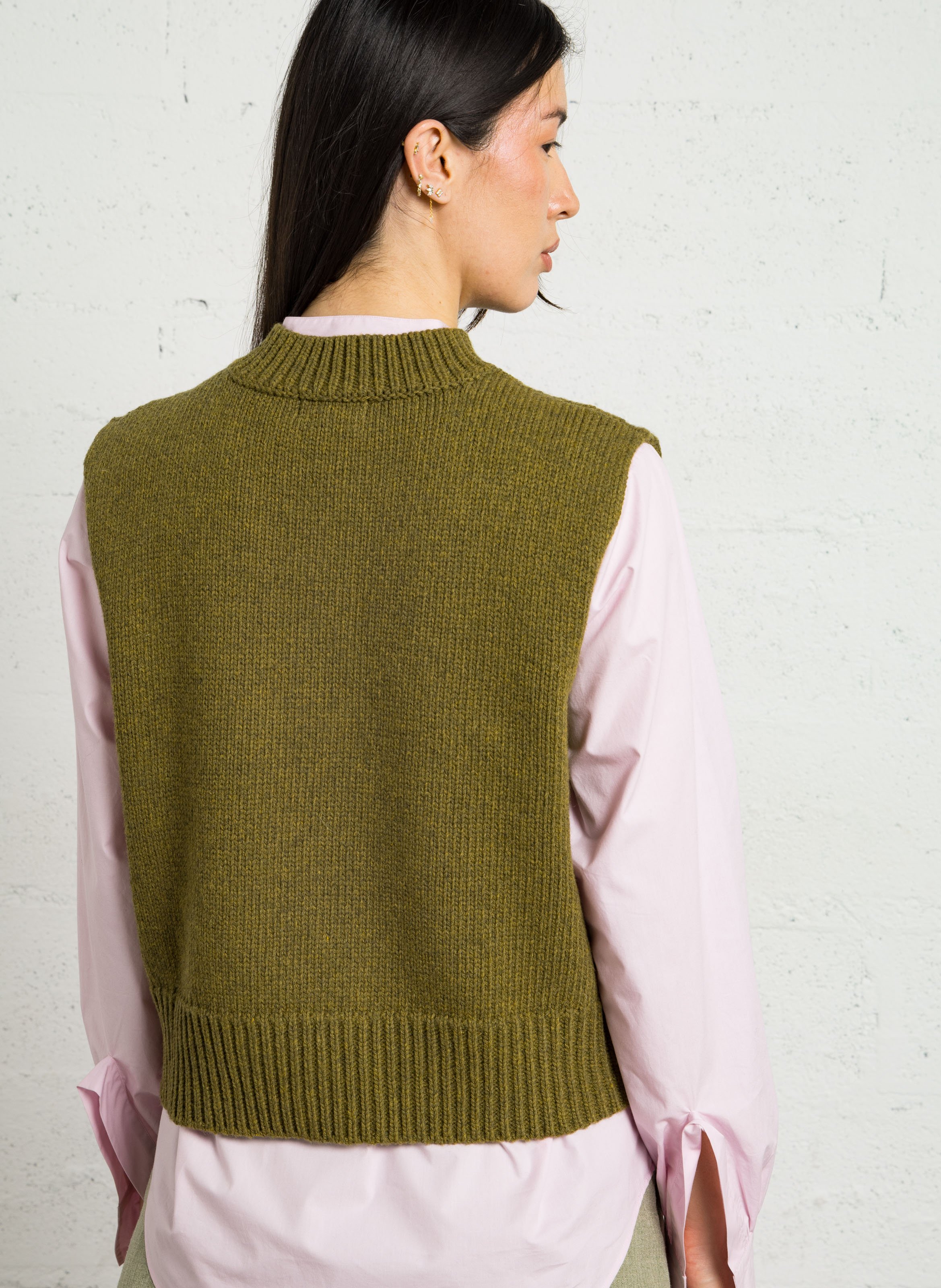 Cardigan oversize col montant en laine ivana SOEUR Vert