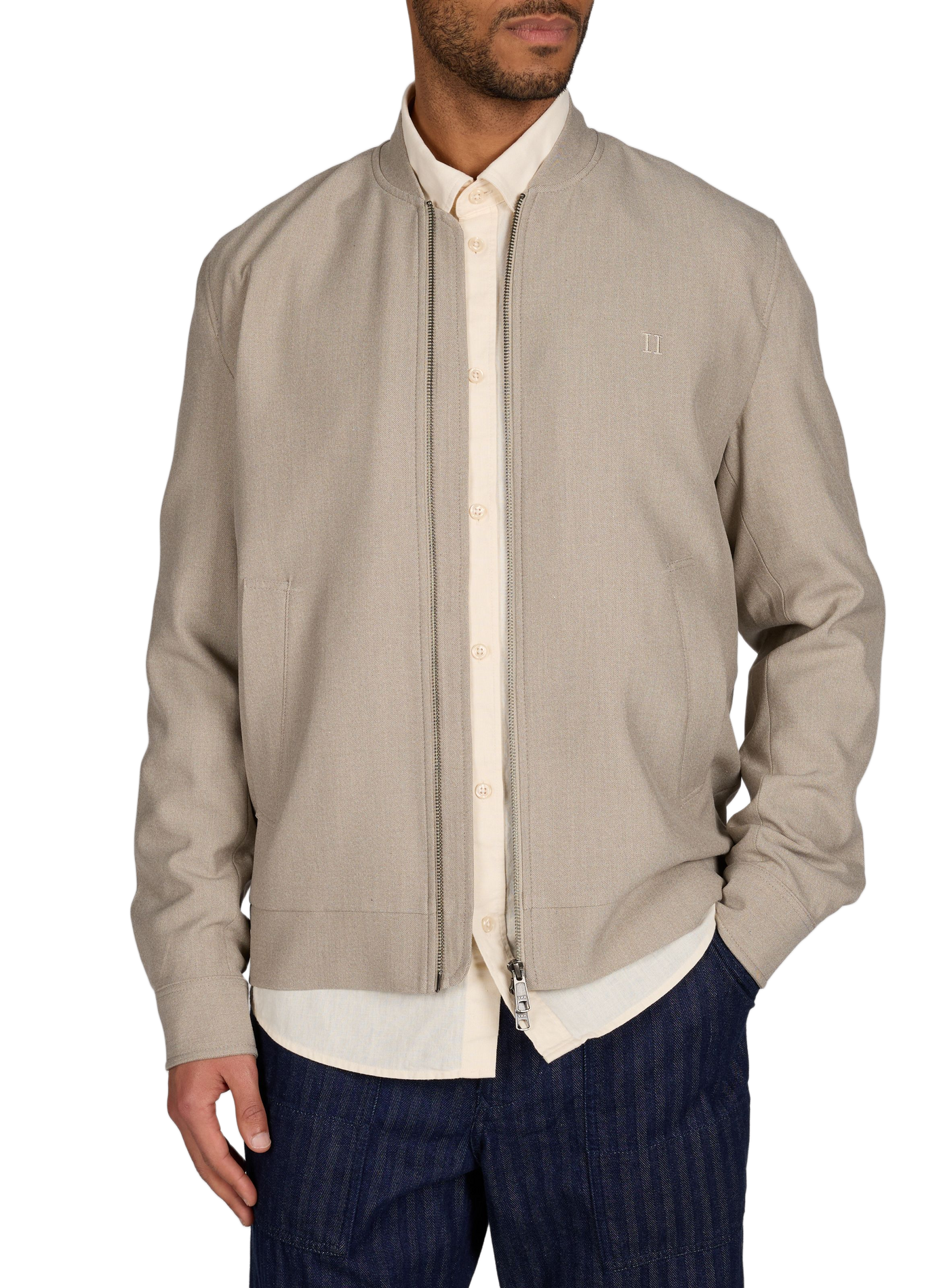 Straight lightweight jacket with high collar LES DEUX Beige