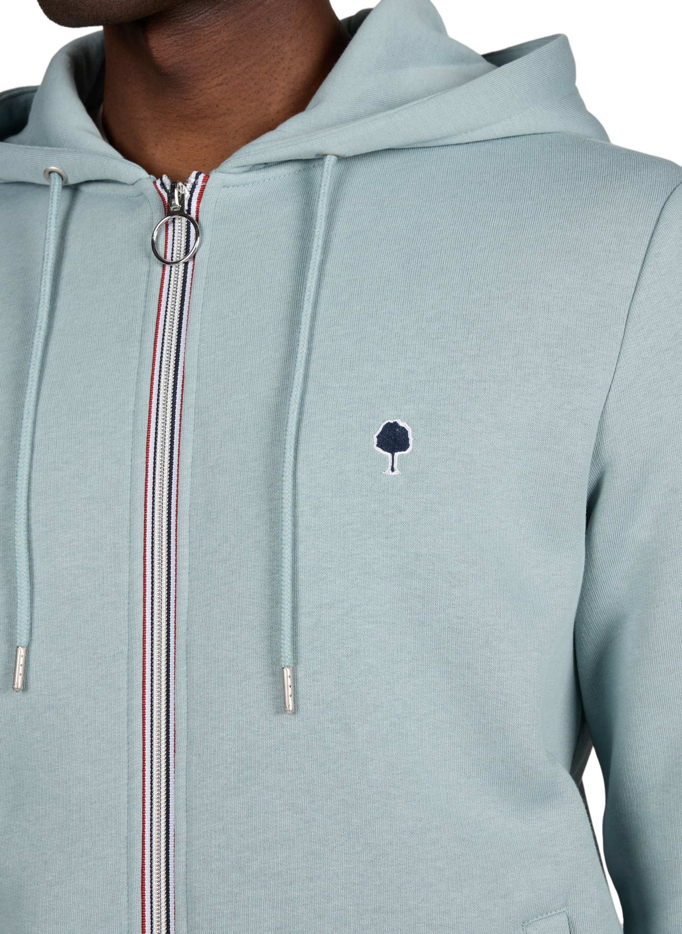 Straight zip-up sweatshirt in blended cotton FAGUO Grey