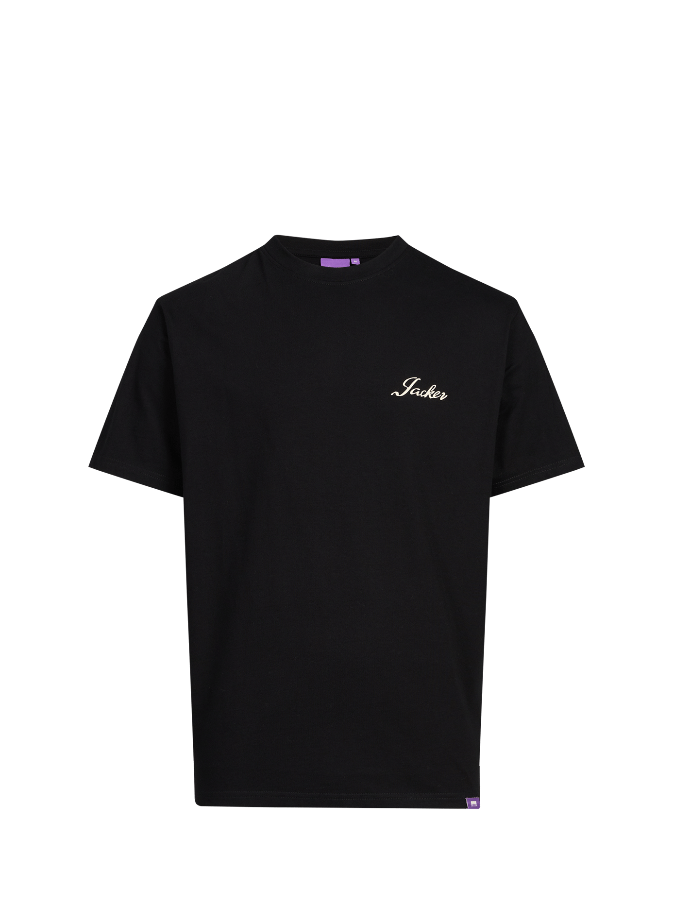 Straight printed cotton T-shirt JACKER. Black