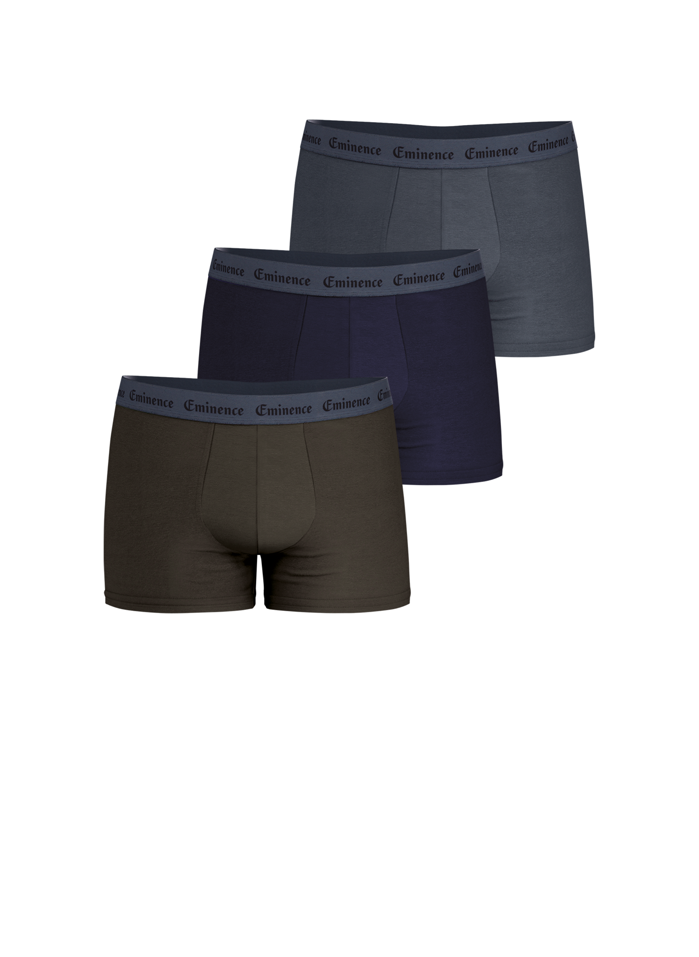 Lot de 3 boxers unis en coton mélangé EMINENCE Multicolore