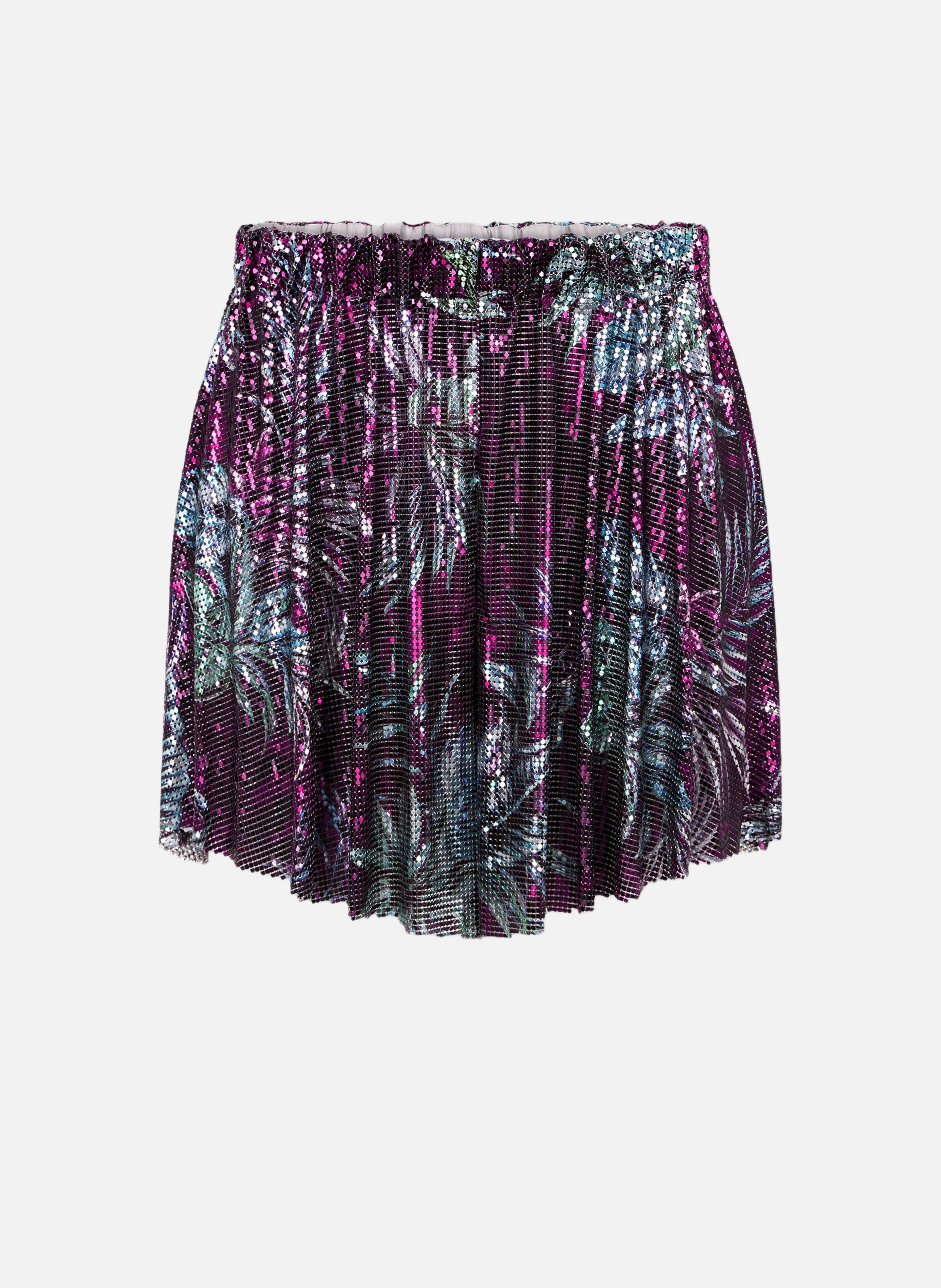 Short en mesh à imprimé palmiers RABANNE Bleu