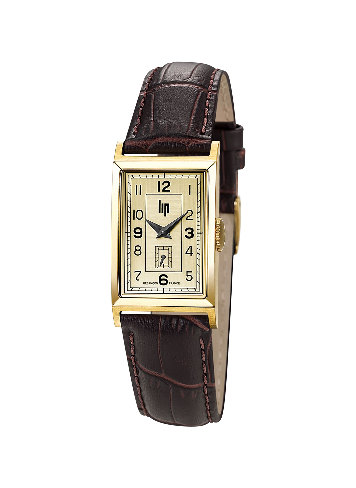 Montre à quartz en cuir LIP Doré