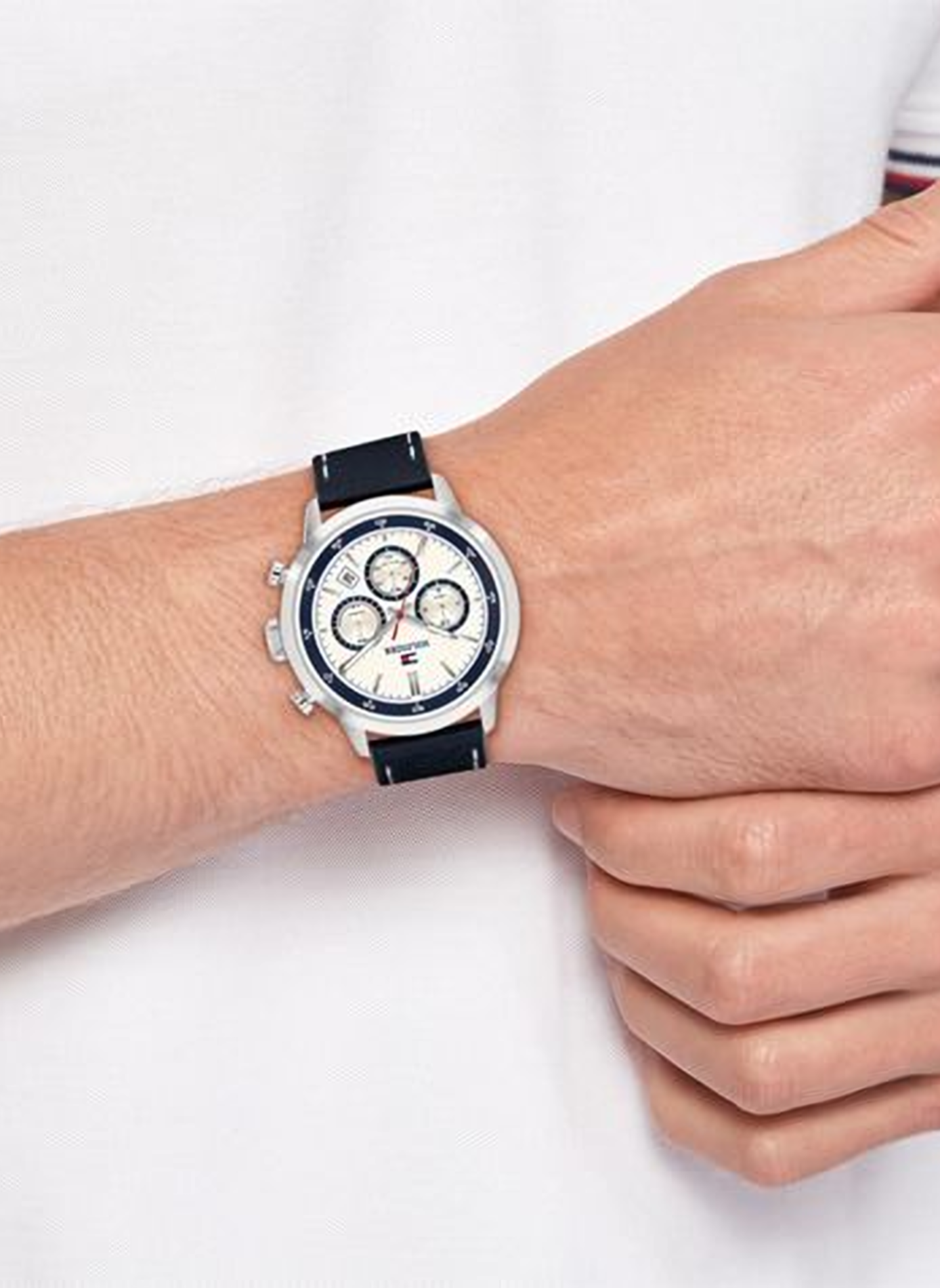 Montre Kent en cuir TOMMY HILFIGER MONTRES Bleu