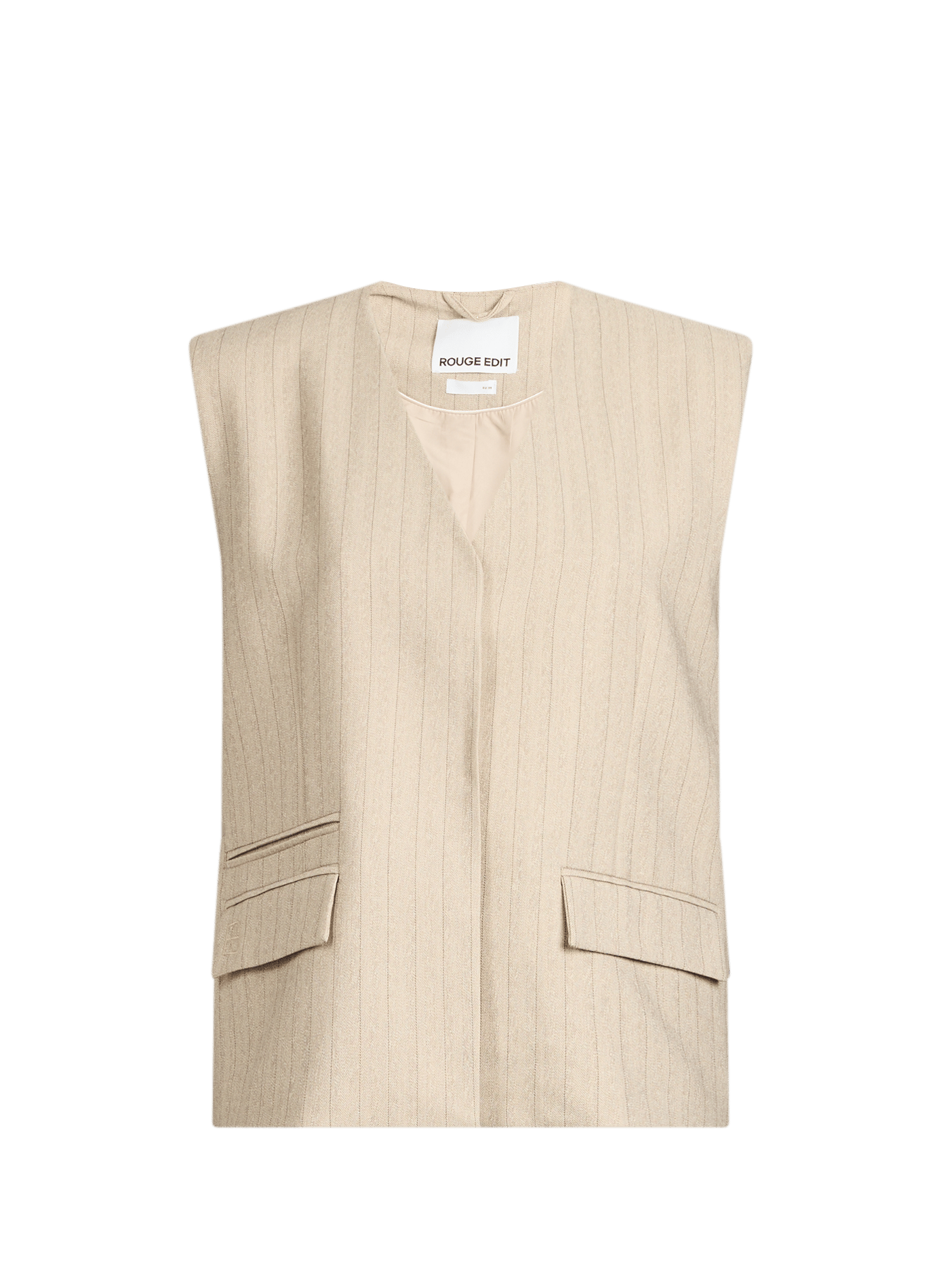 Veste tailleur sans manches rayée ROUGE EDIT Gris