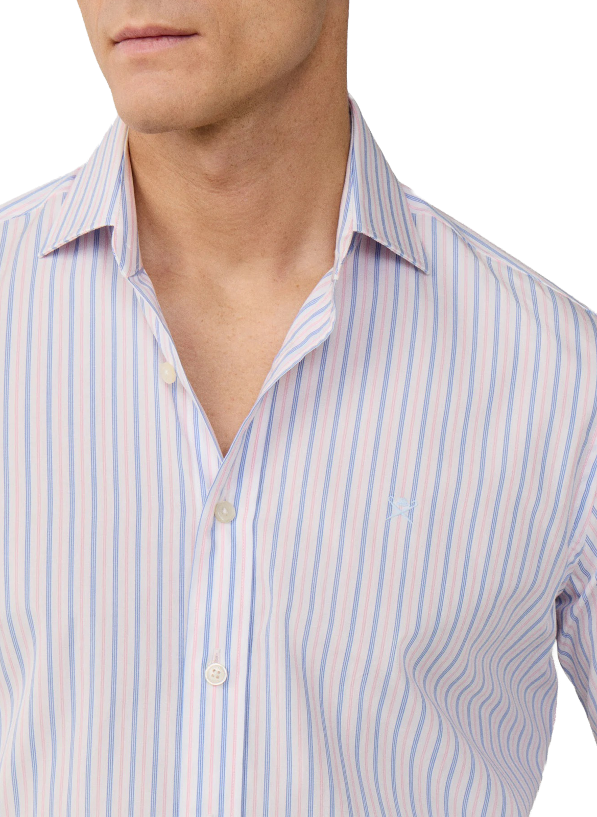 Straight striped cotton shirt HACKETT Pink