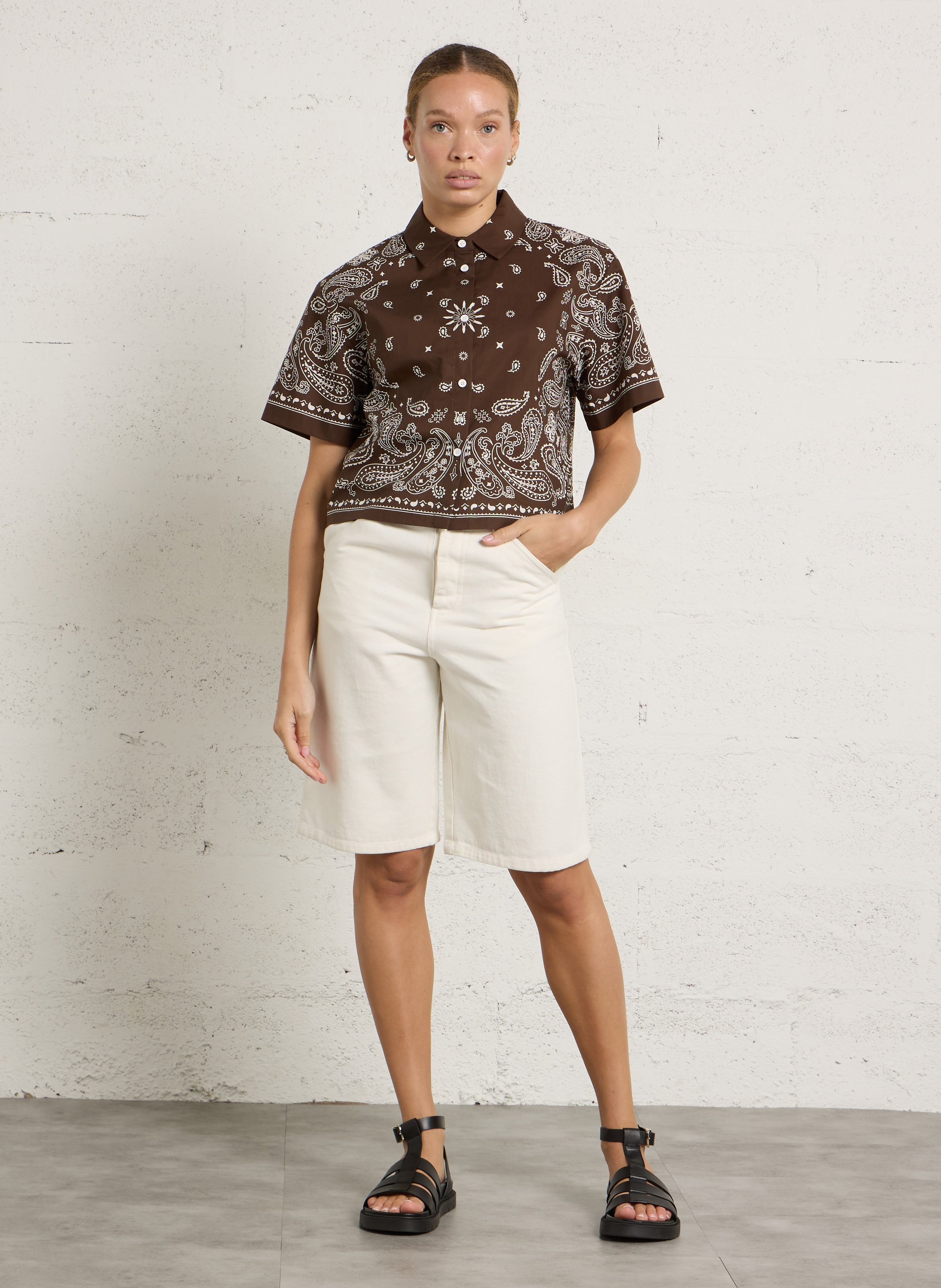 Sandales plates en cuir nellie BOBBIES Noir