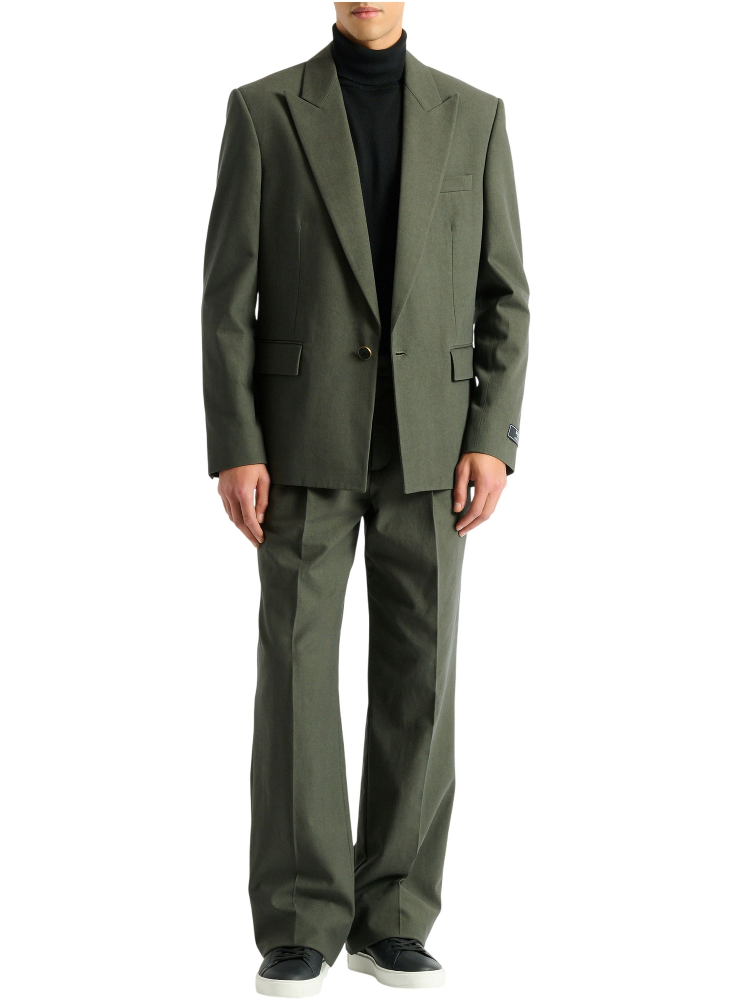 Pantalon en sergé de coton BALMAIN Vert