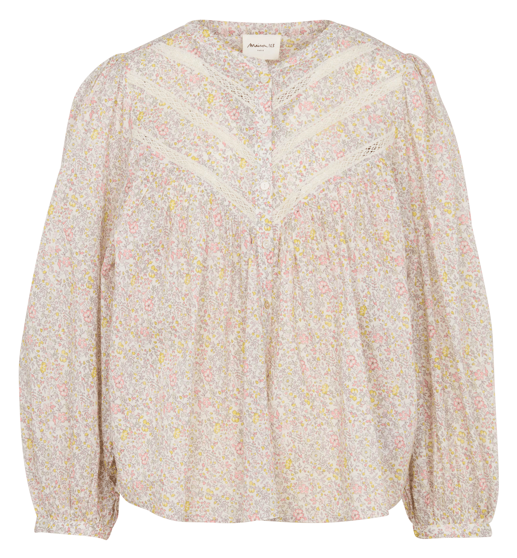 Chemisier boutonné à fleurs devon MAISON 123 Beige