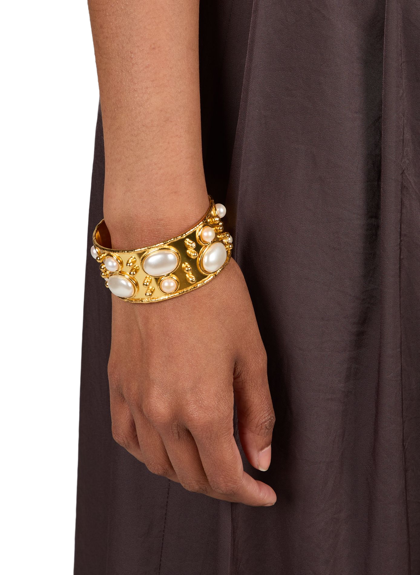 Bracelet manchette Byzantine SYLVIA TOLEDANO Blanc