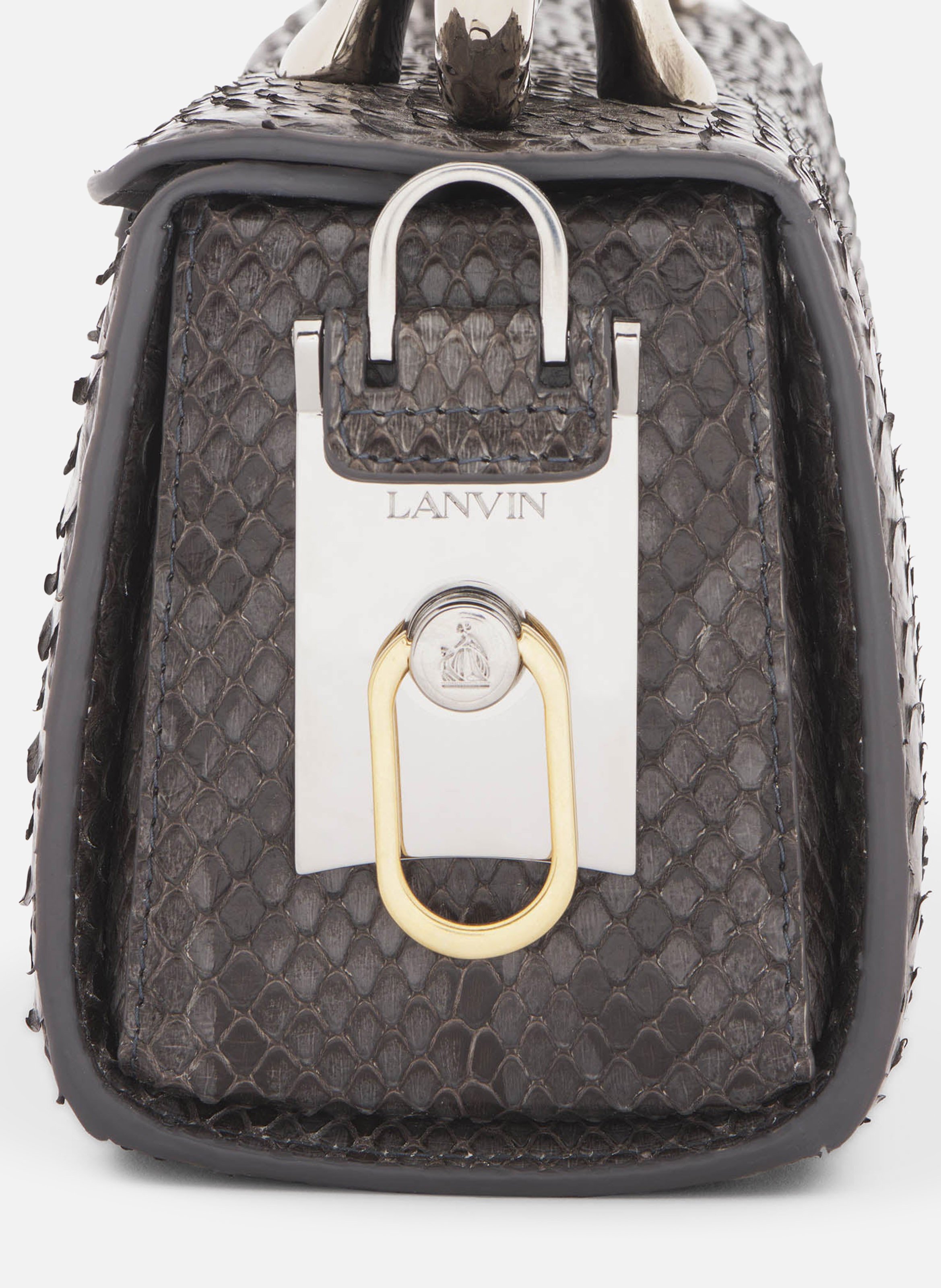 Sac pencil cat en python LANVIN Noir