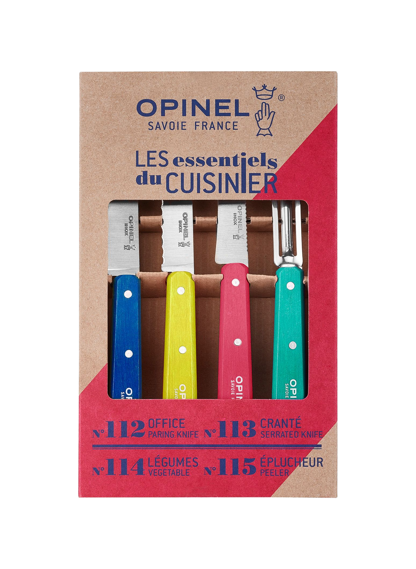 Set aus 3 Messern und 1 Schäler Die Essentials OPINEL Mehrfarbig