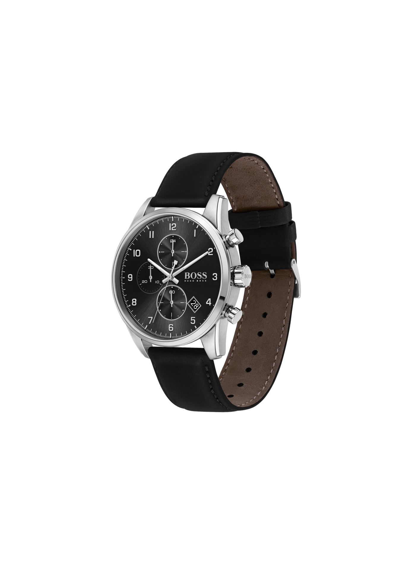 Quarz Uhr Skymaster aus Edelstahl BOSS MONTRES Schwarz