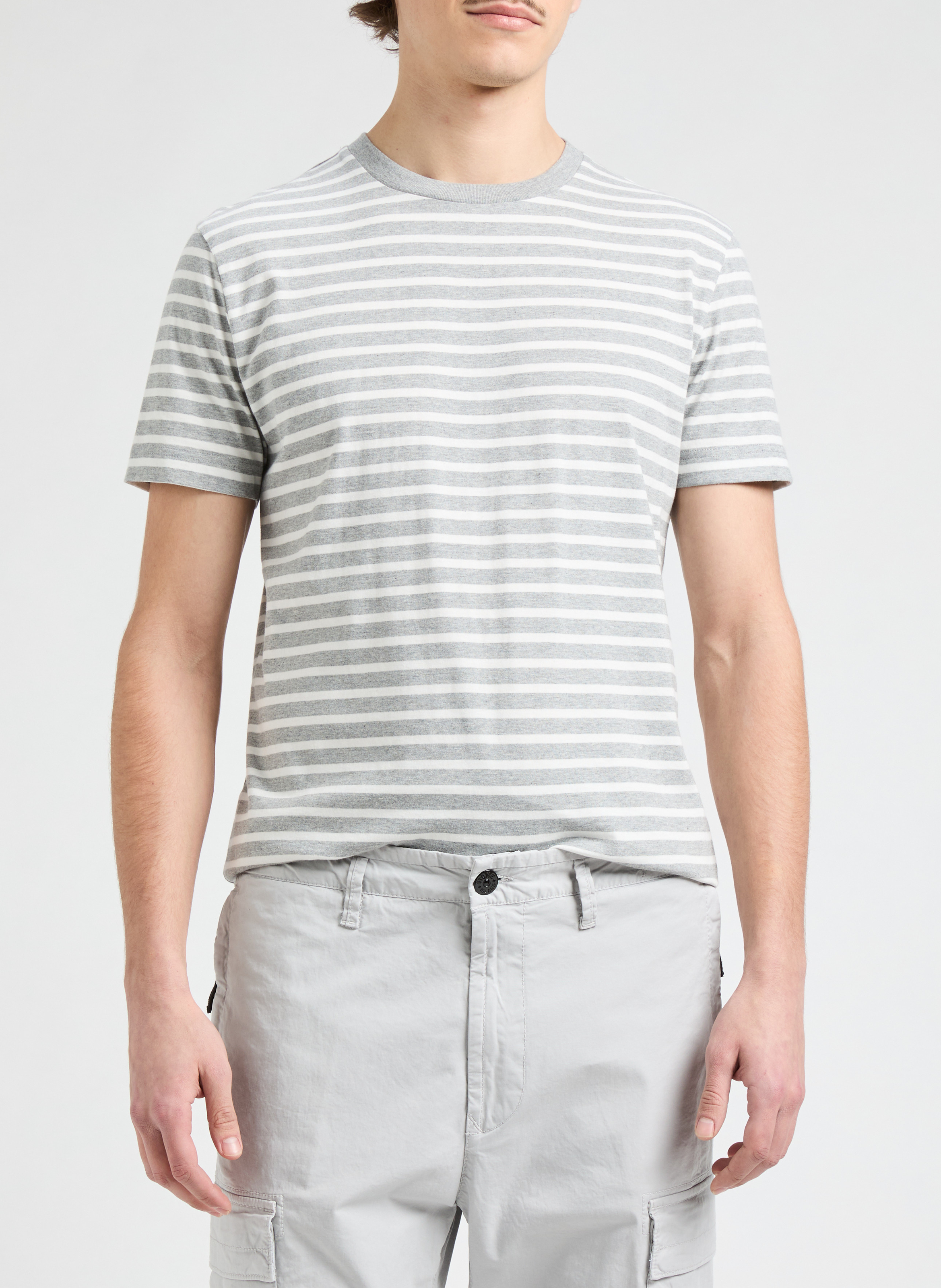 T-shirt à rayures AU PRINTEMPS PARIS Gris