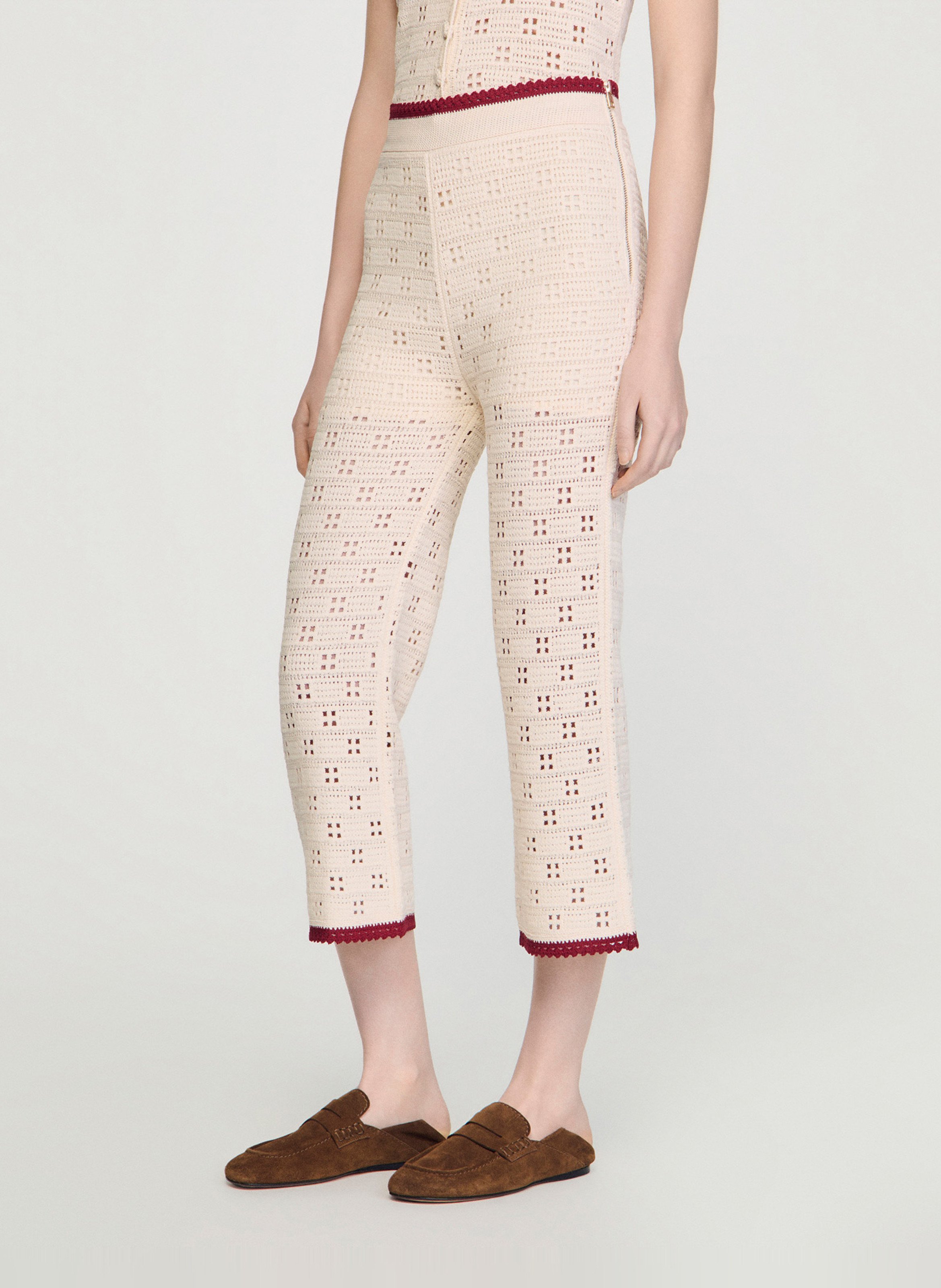 Pantacourt taille haute SANDRO Beige