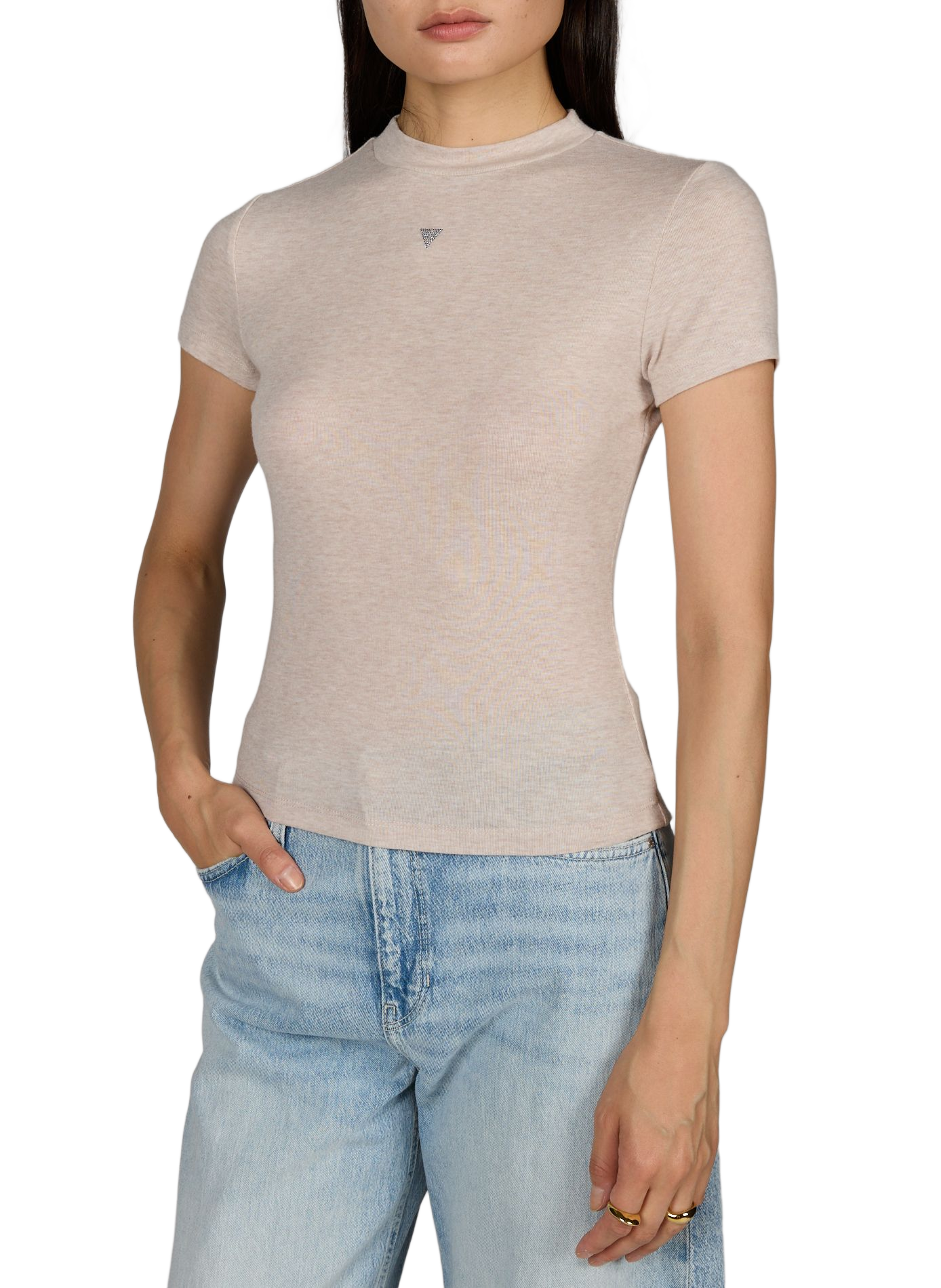 T-shirt Tina gerade GUESS Beige