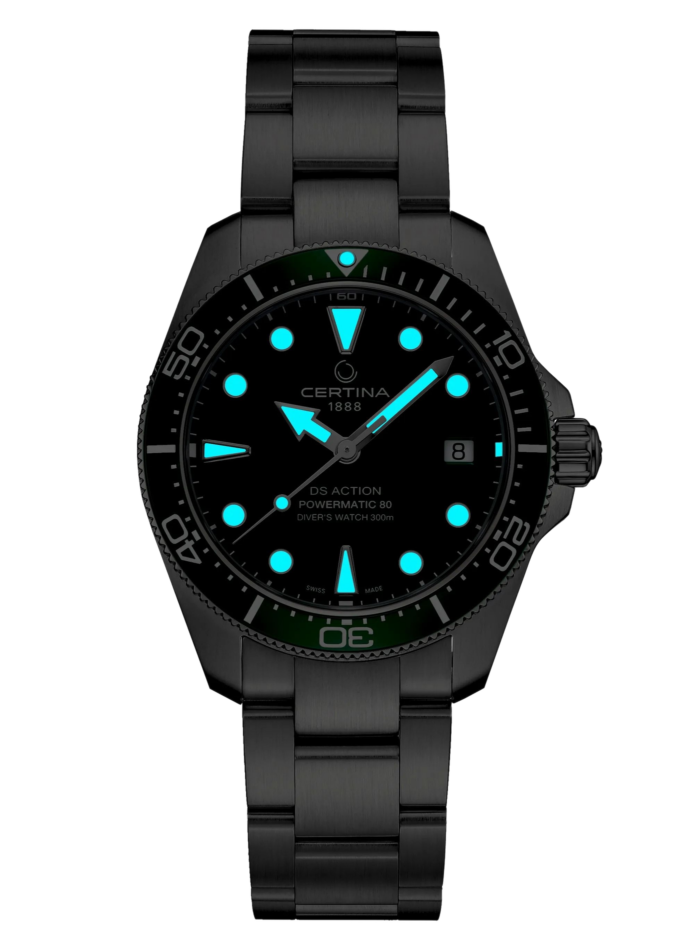 Montre automatique DS ACTION DIVER en acier inoxydable CERTINA Vert
